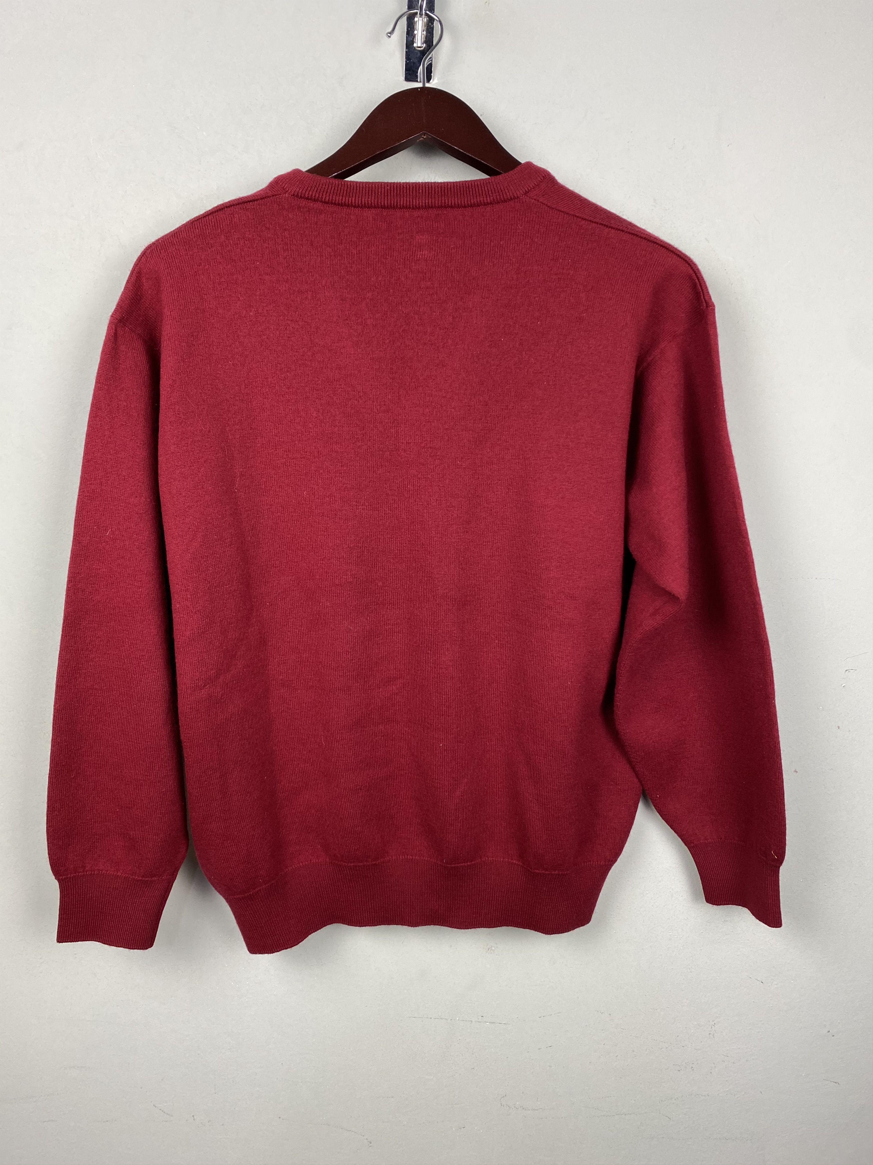 Burberry 🔥 Sweater wool Burberry london burgundy v neck Size US M / EU 48-50 / 2 - 4 Thumbnail