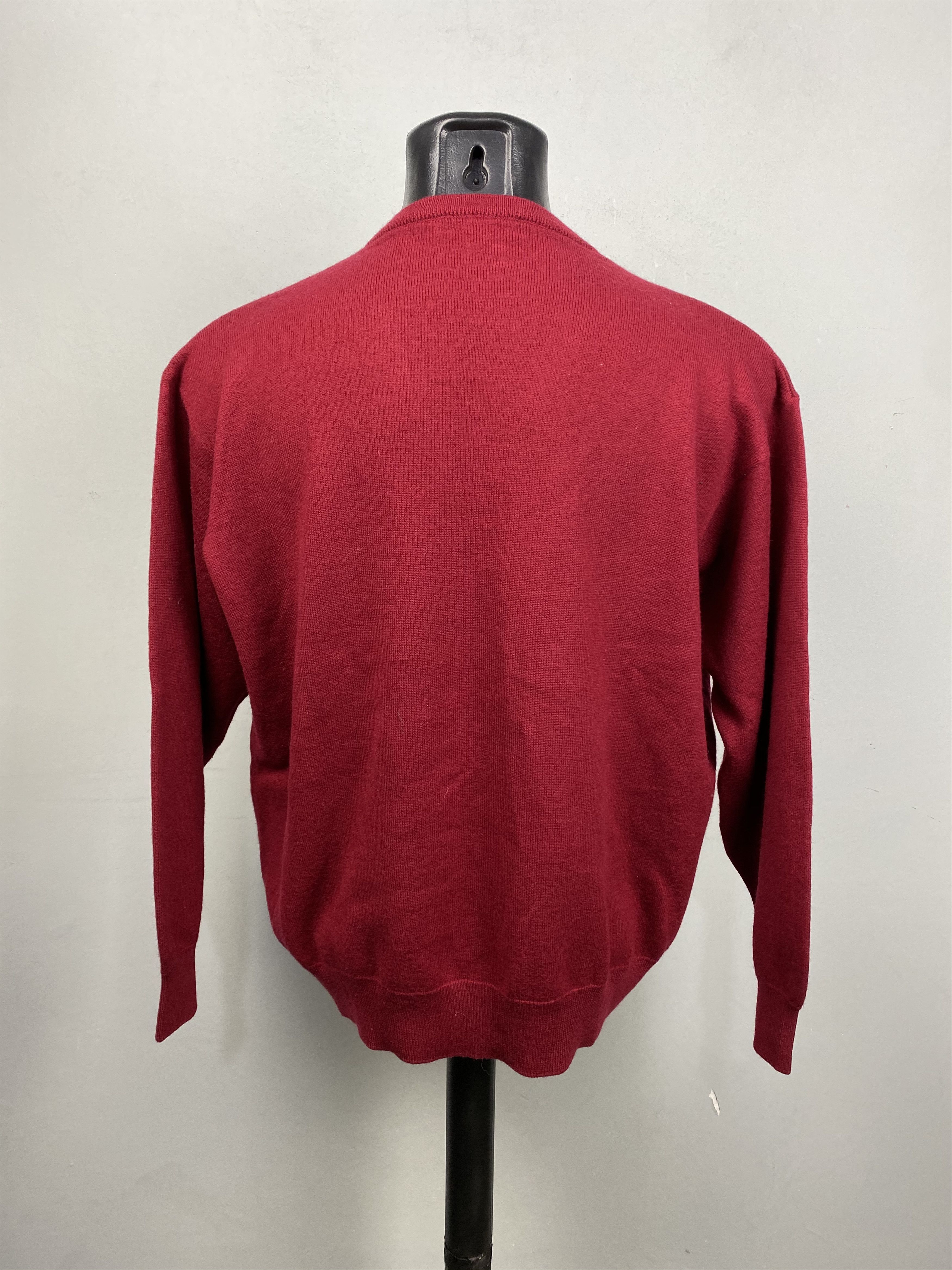 🔥 Sweater wool Burberry london burgundy v neck