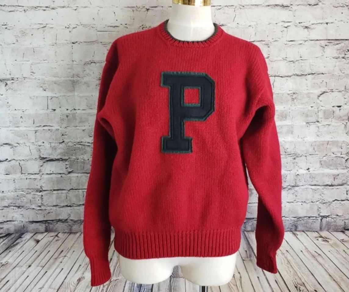 Vintage Polo Ralph Lauren Varsity Wool P Sweater Large