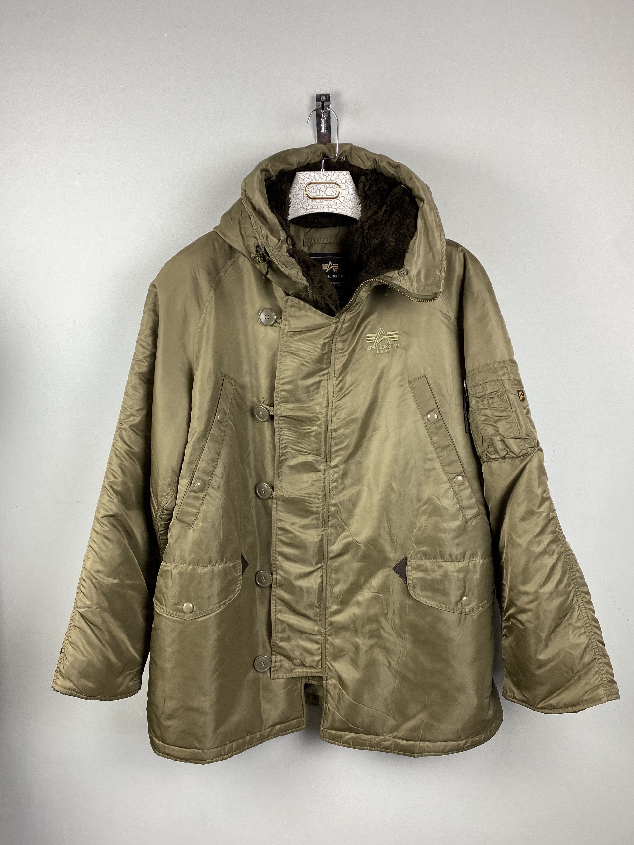 Alpha Industries 🔥 parka puffy ALPHA INDUSTRIES nylon down JACKET HOODED Size US XL / EU 56 / 4 - 2 Thumbnail