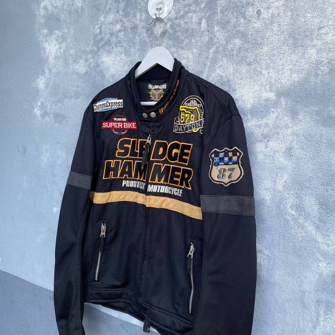 YELLOW CORN Yellow Corn Sledge Hammer Racing biker jacket embroidered L Size US XL / EU 56 / 4 - 3 Thumbnail