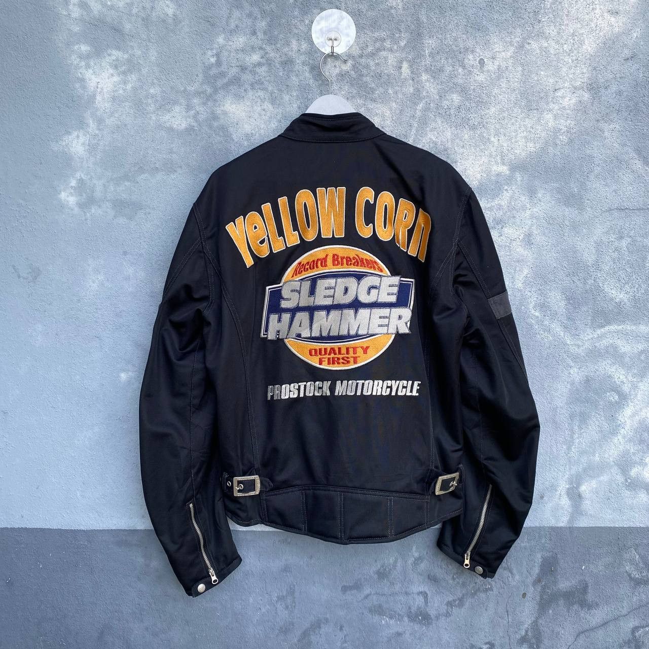 YELLOW CORN Yellow Corn Sledge Hammer Racing biker jacket embroidered L Size US XL / EU 56 / 4 - 1 Thumbnail