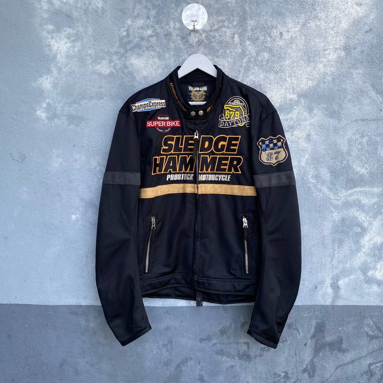 YELLOW CORN Yellow Corn Sledge Hammer Racing biker jacket embroidered L Size US XL / EU 56 / 4 - 2 Thumbnail