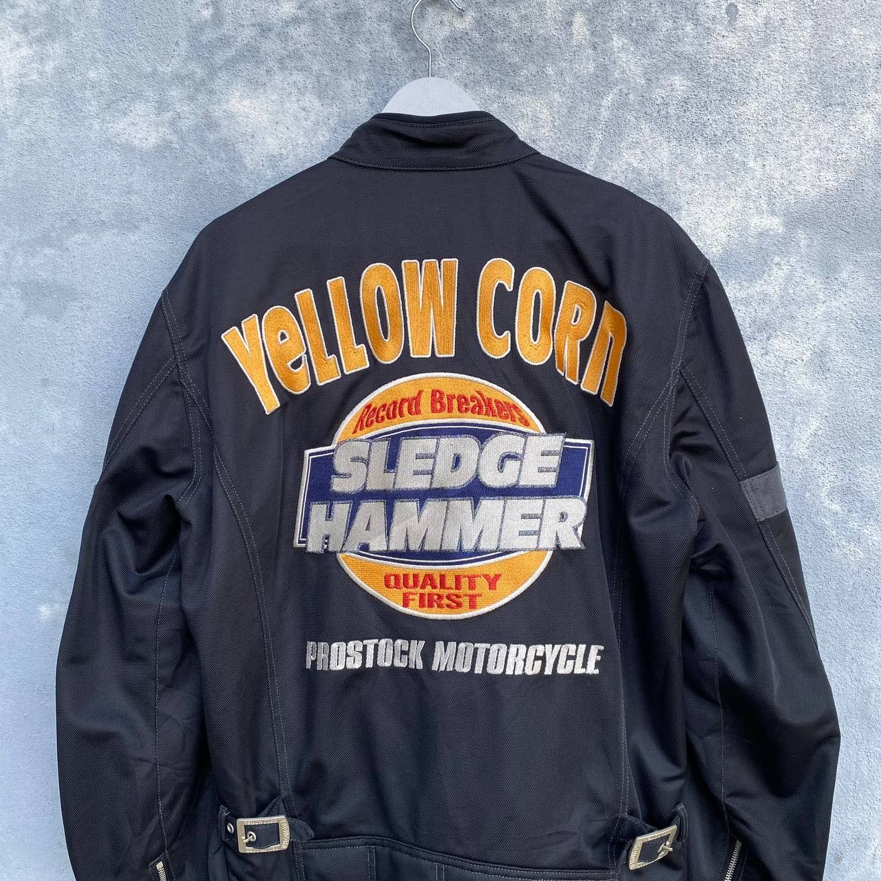 YELLOW CORN Yellow Corn Sledge Hammer Racing biker jacket embroidered L Size US XL / EU 56 / 4 - 6 Thumbnail