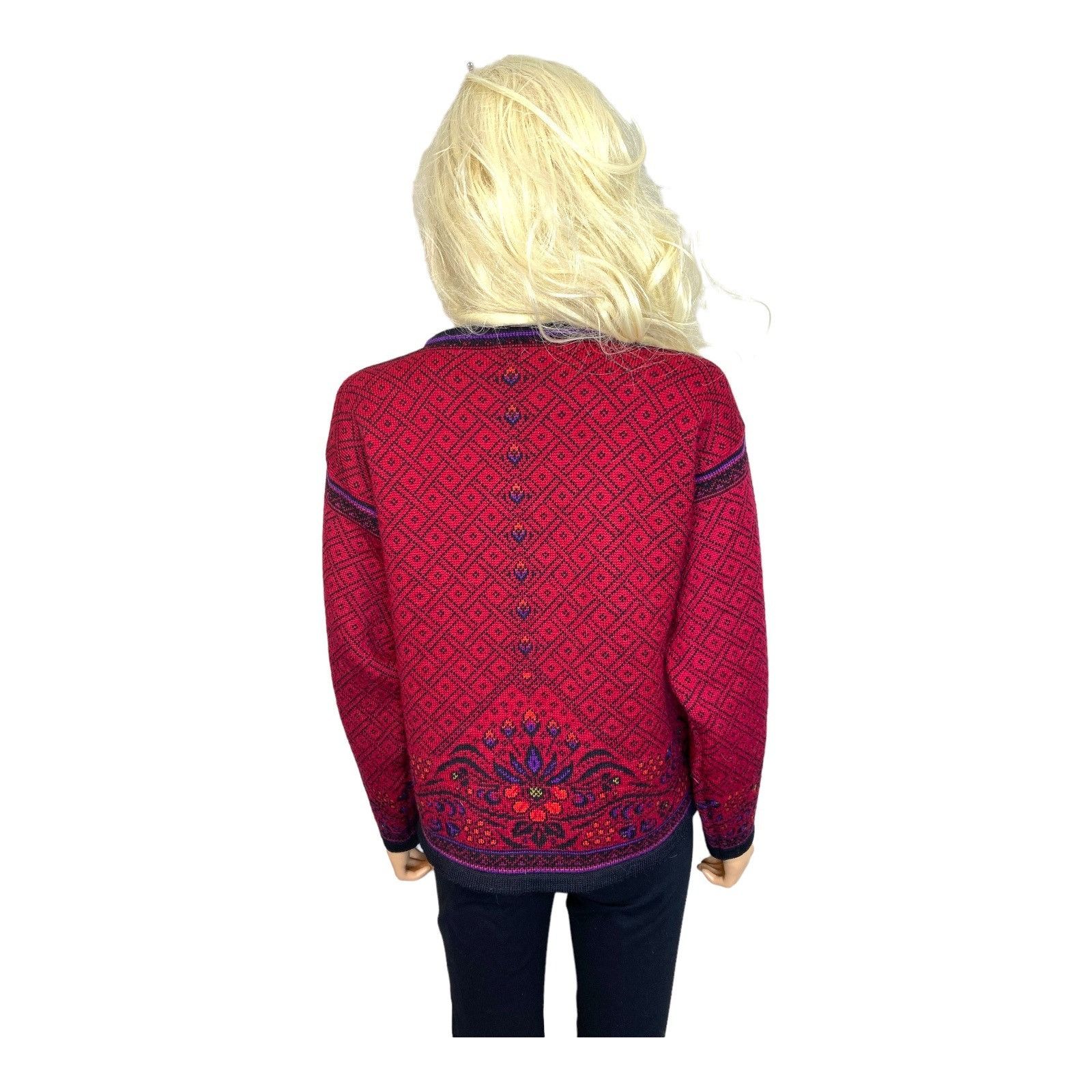 Dale Of Norway Dale of Norway Wool Cardigan Sweater Red Purple Pewter Butto Size M / US 6-8 / IT 42-44 - 4 Thumbnail