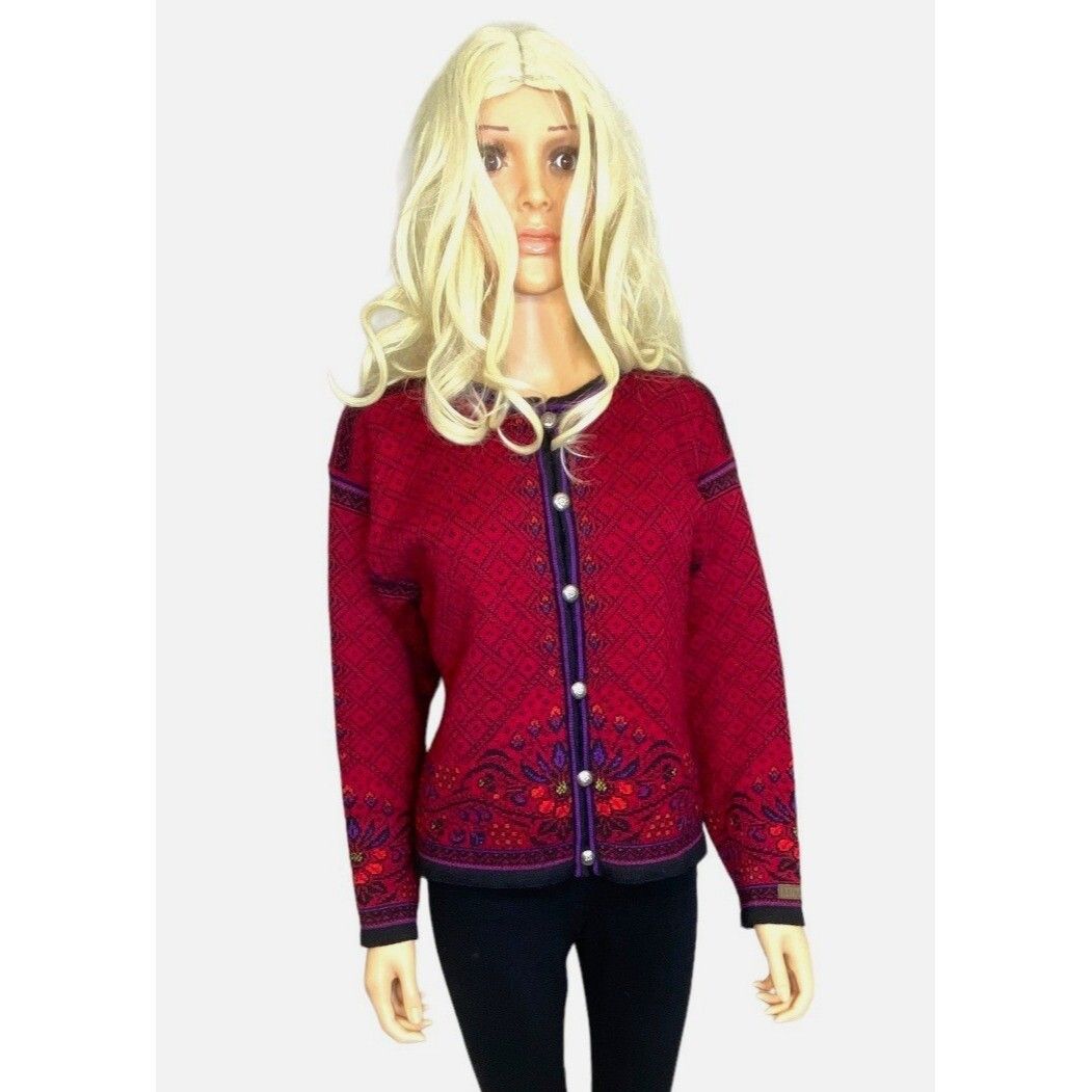 Dale Of Norway Dale of Norway Wool Cardigan Sweater Red Purple Pewter Butto Size M / US 6-8 / IT 42-44 - 1 Preview