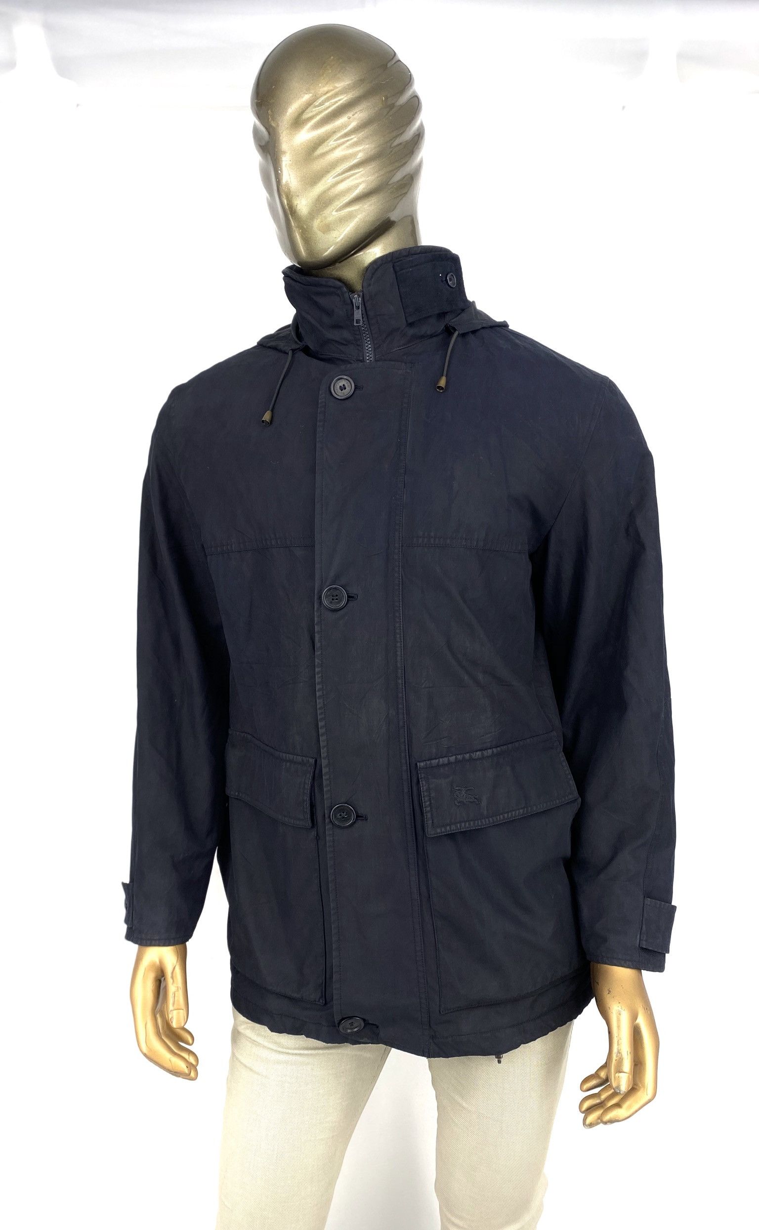 Burberry Rare Burberry vintage navy Hooded Jacket M Size US M / EU 48-50 / 2 - 1 Thumbnail