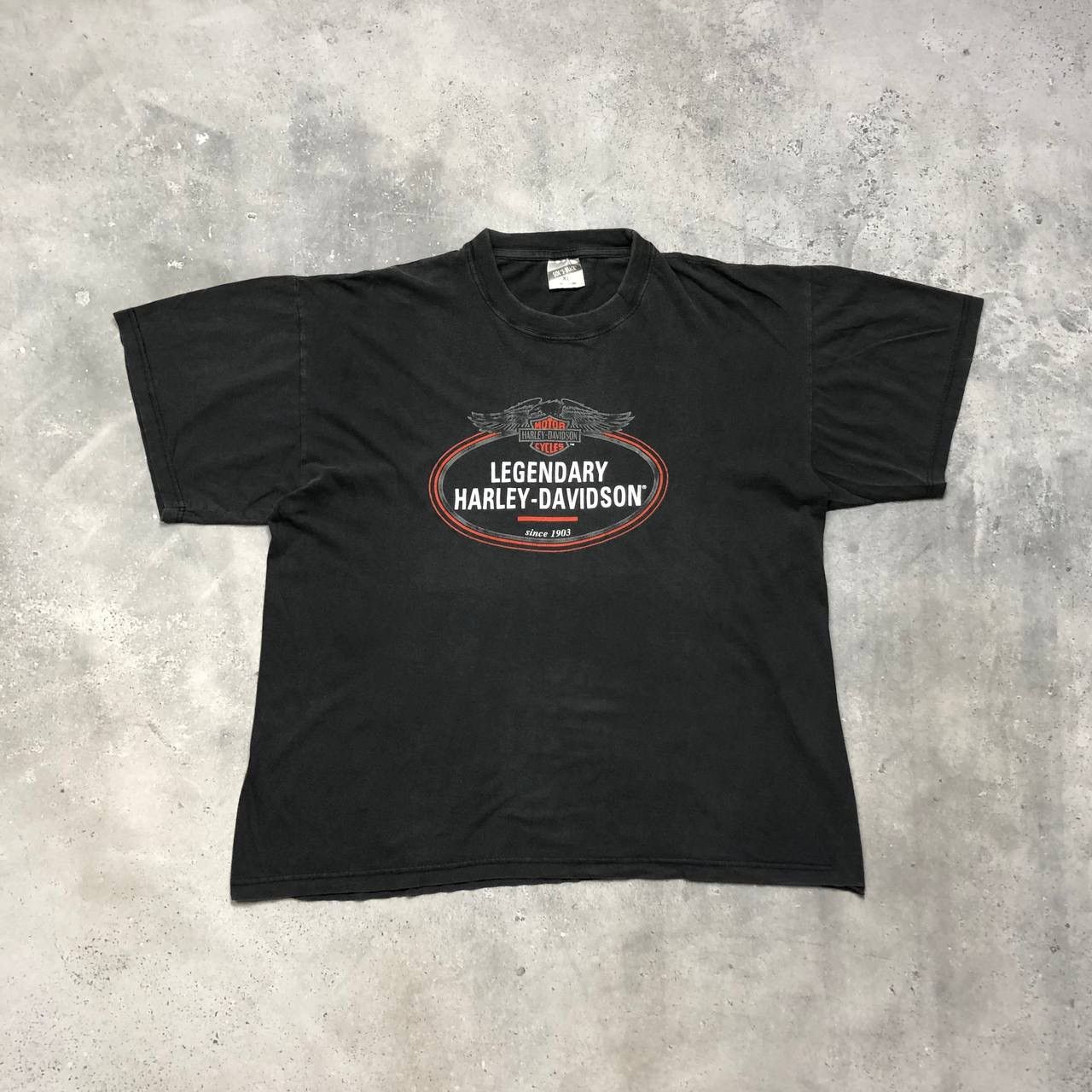 Vintage Vintage 2000s Legendary Harley Davidson T Shirt Faded Black Size US XL / EU 56 / 4 - 1 Thumbnail