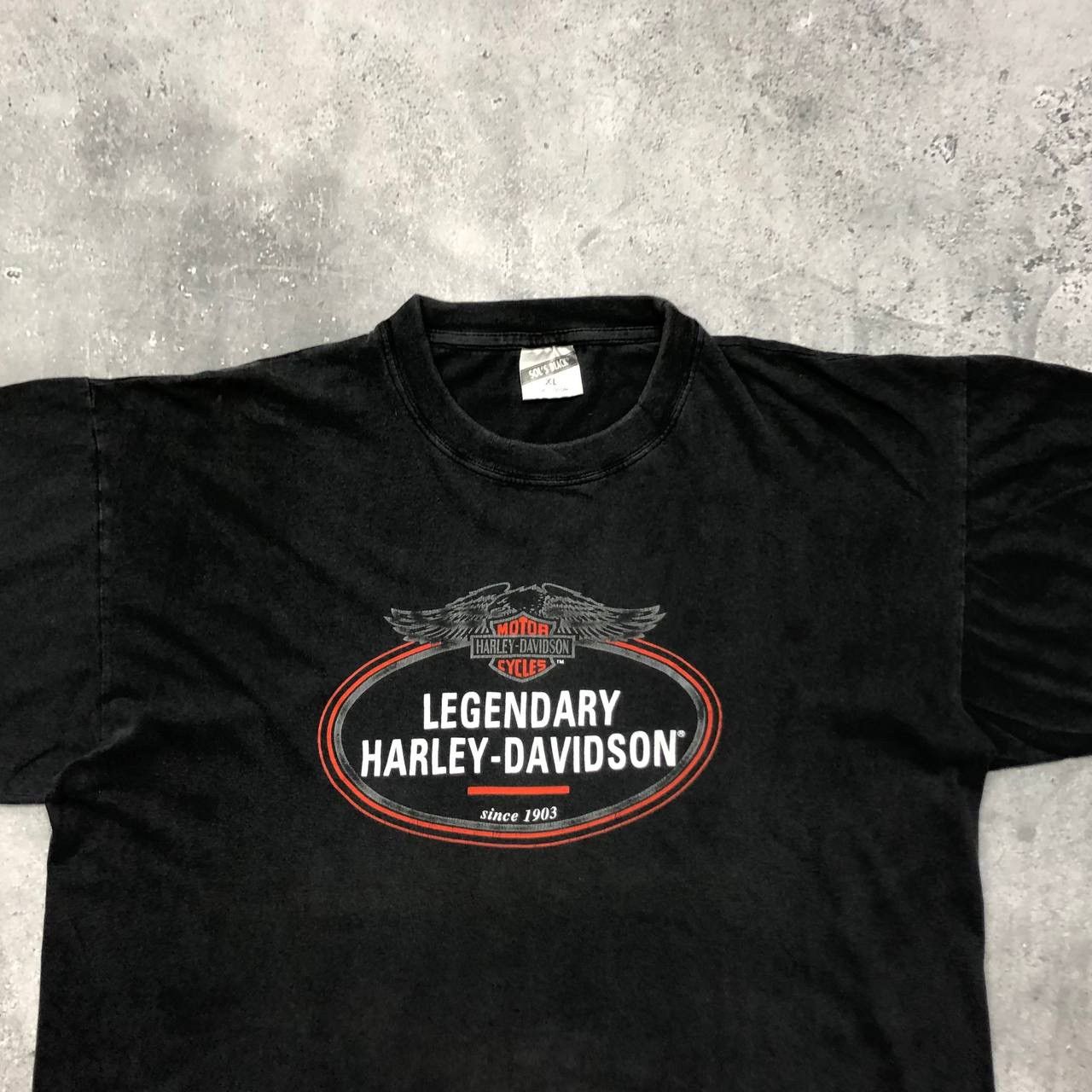 Vintage Vintage 2000s Legendary Harley Davidson T Shirt Faded Black Size US XL / EU 56 / 4 - 2 Thumbnail
