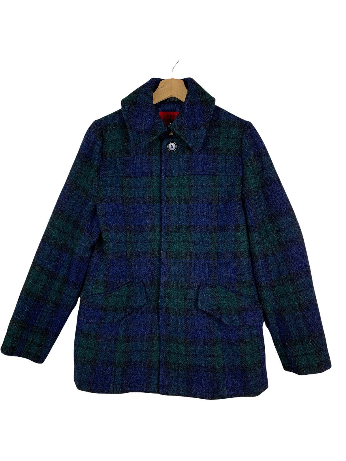 image of Super Hakka X Harris Tweed Jacket in Green/Blue, Men's (Size Small)