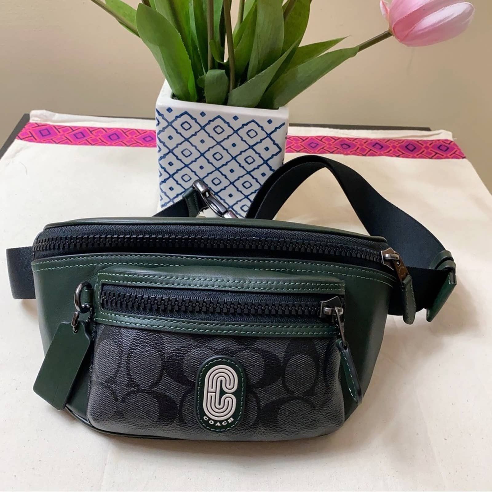 westway belt bag in colorblock with coach patch