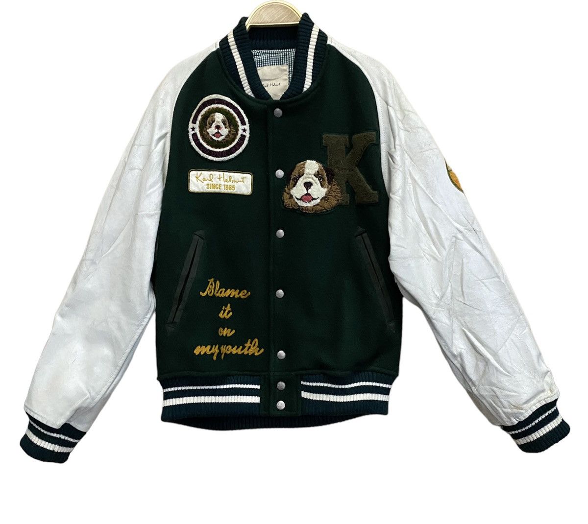 Karl Varsity Jacket Youth Karl Helmut Varsity Wool Leather Jacket