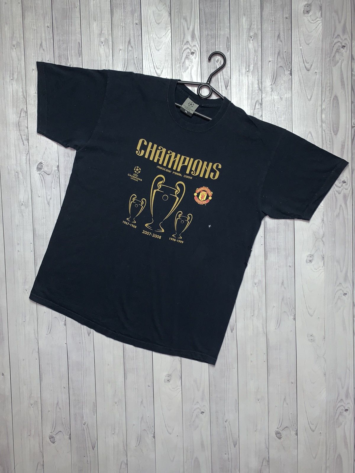 Vintage Manchester United soccer tee Champions League XL