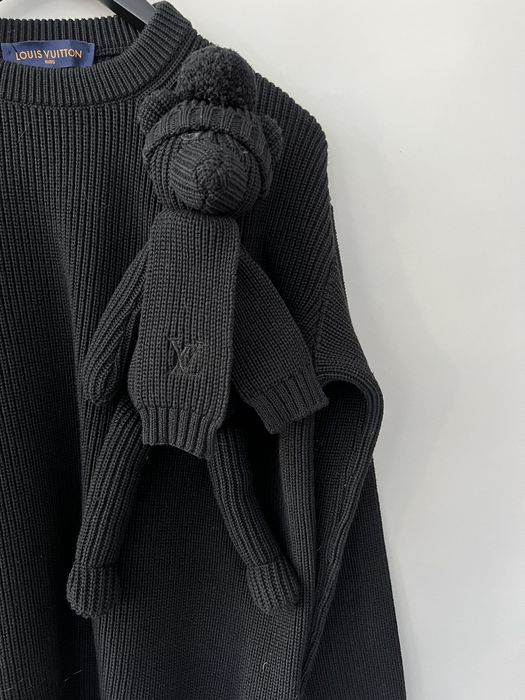 Authentic Louis Vuitton Friends Teddy Puppet Sweater Black