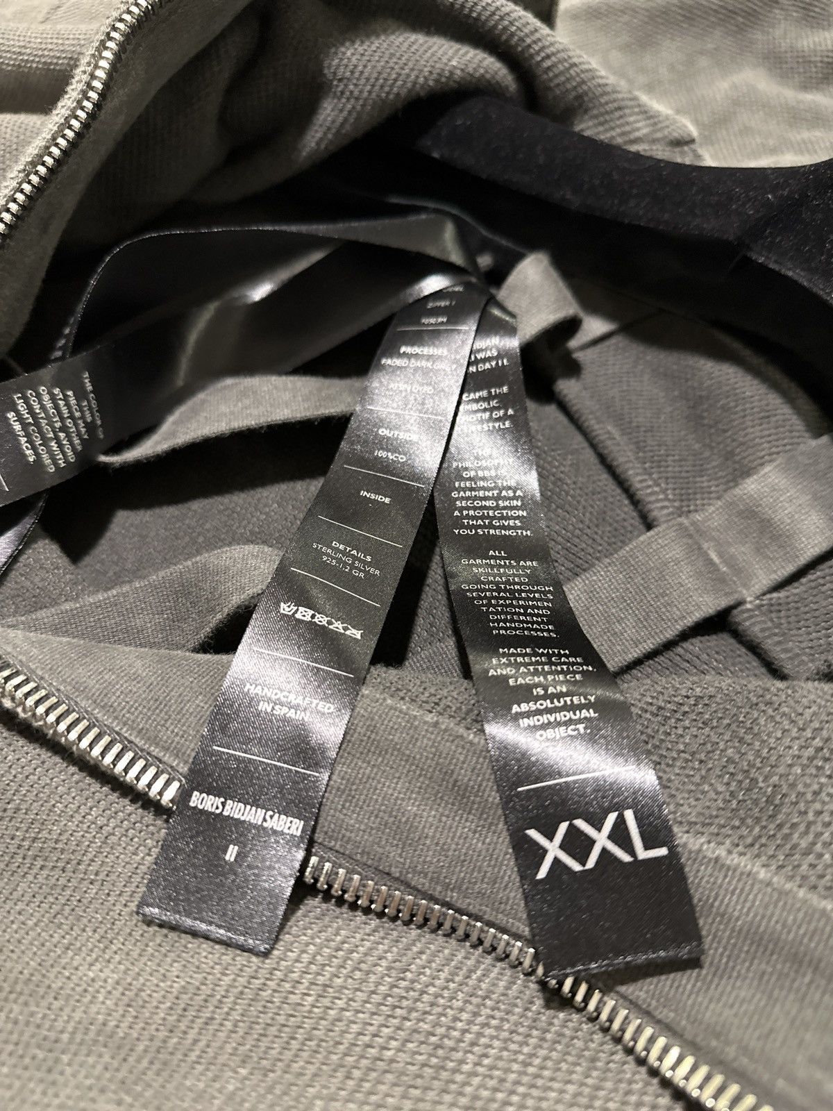 Boris Bidjan Saberi Zipper 1 - Faded Dark Grey - Resin Dyed Size US XXL / EU 58 / 5 - 11 Thumbnail