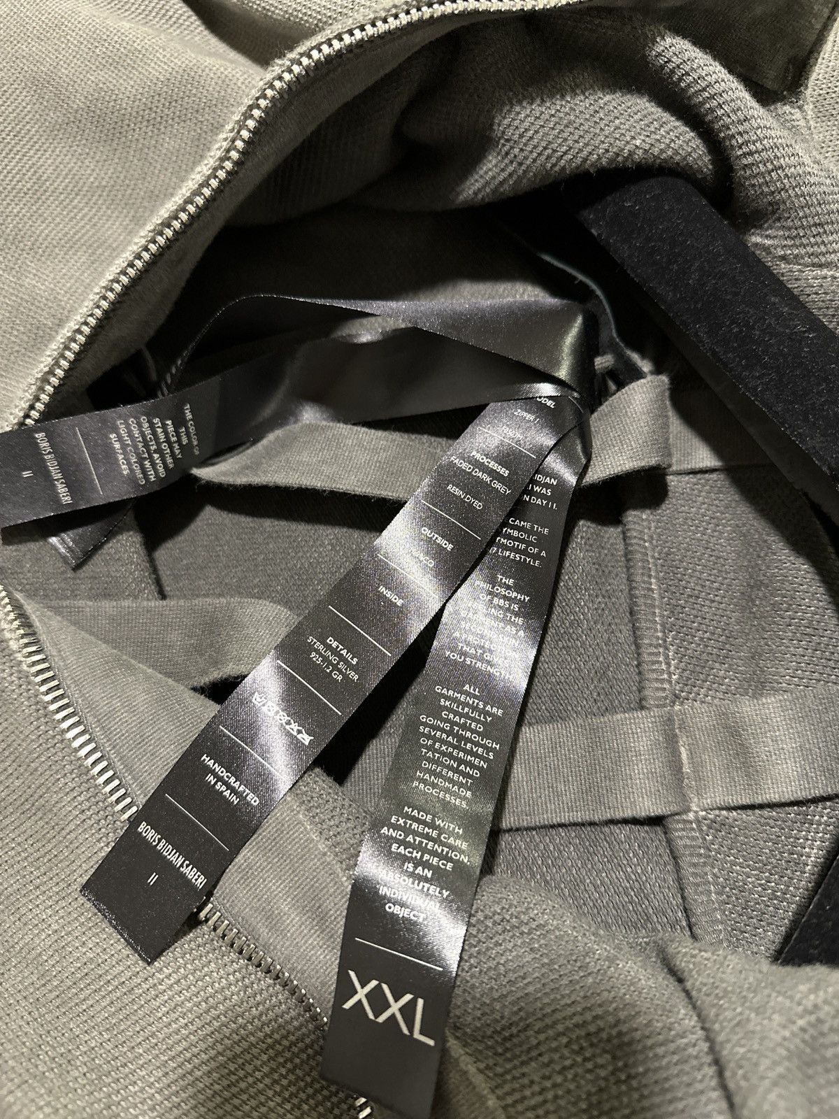Boris Bidjan Saberi Zipper 1 - Faded Dark Grey - Resin Dyed Size US XXL / EU 58 / 5 - 13 Thumbnail
