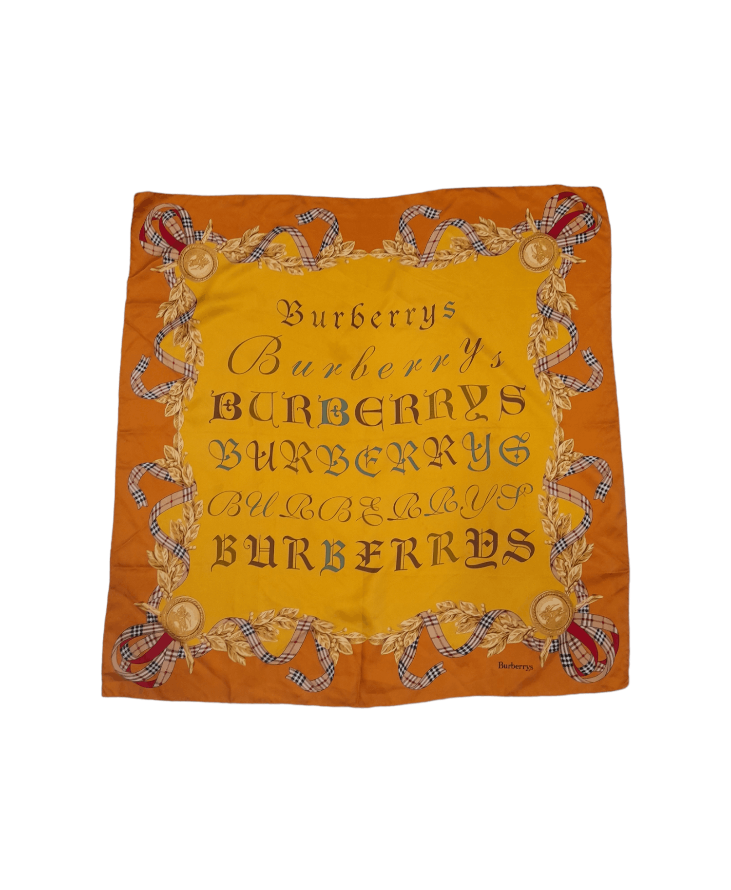 Burberry Vintage Burberrys Spellout Silk Scarves Size ONE SIZE - 1 Thumbnail