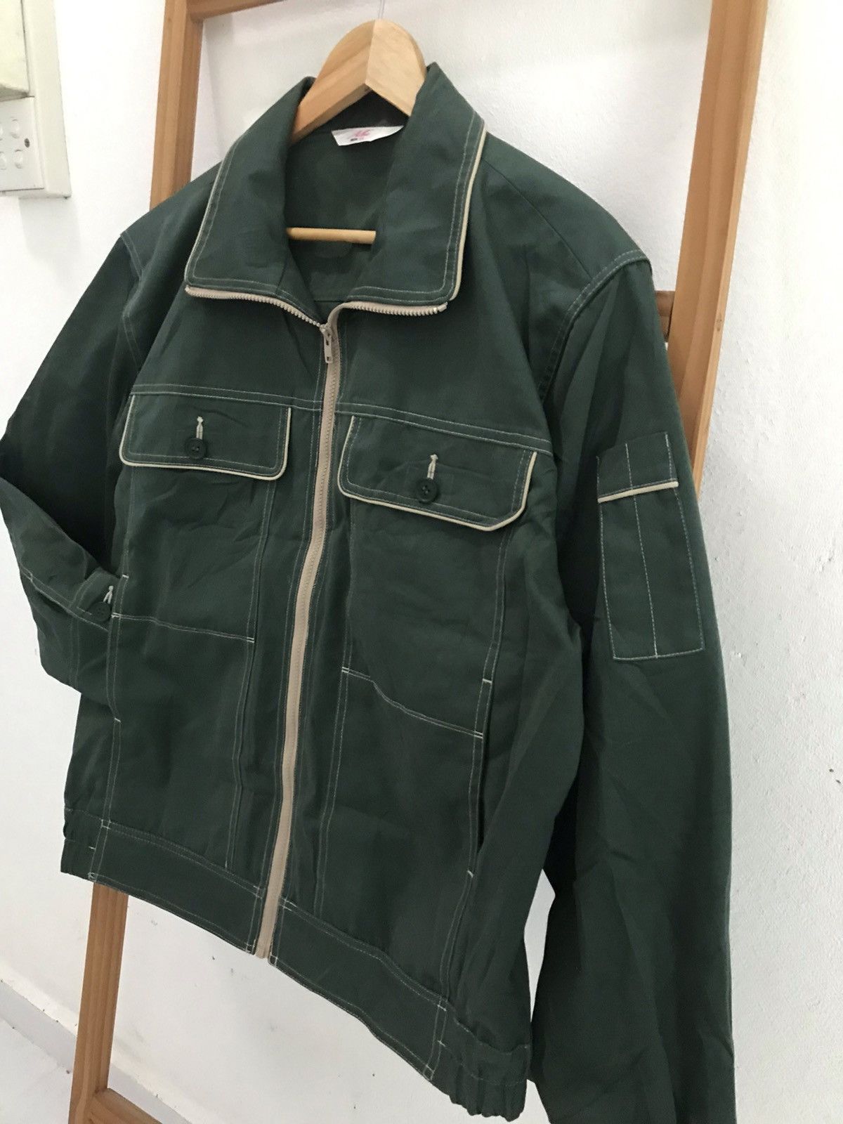 Japanese Brand Last Drop ❗️ Alba Workwear Bomber Style Jacket Vislon Zipper Size US L / EU 52-54 / 3 - 4 Thumbnail