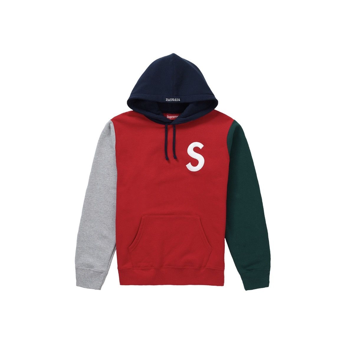 Supreme s logo colorblocked hooded sweatshirt clearance