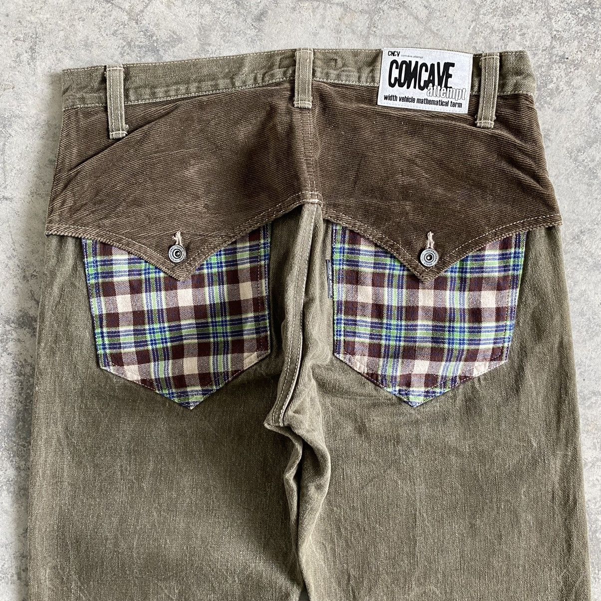 Designer Japanese Brand Concave Attempt Flap Pocket Tapered Leg Jeans Size US 33 - 15 Thumbnail