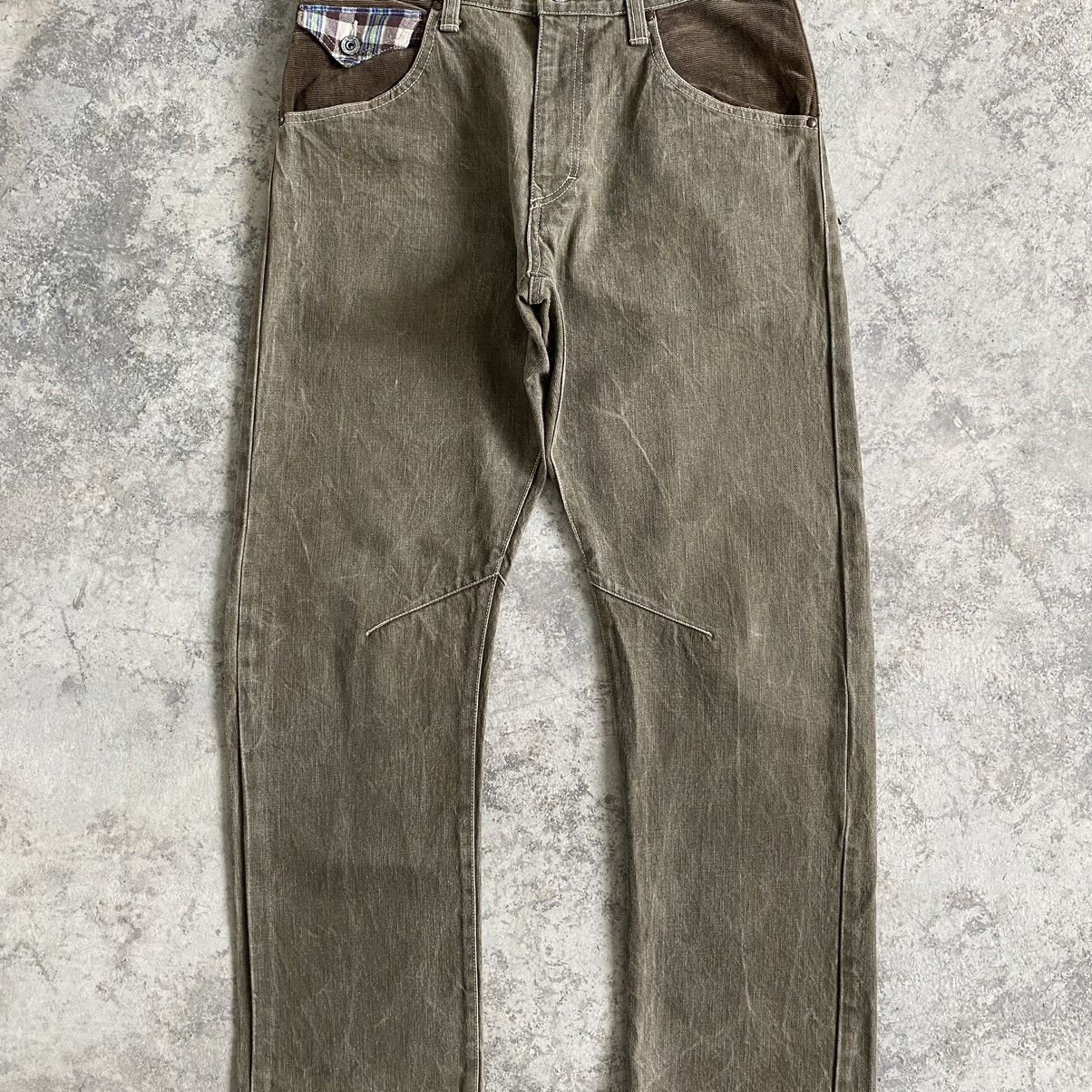 Designer Japanese Brand Concave Attempt Flap Pocket Tapered Leg Jeans Size US 33 - 6 Thumbnail