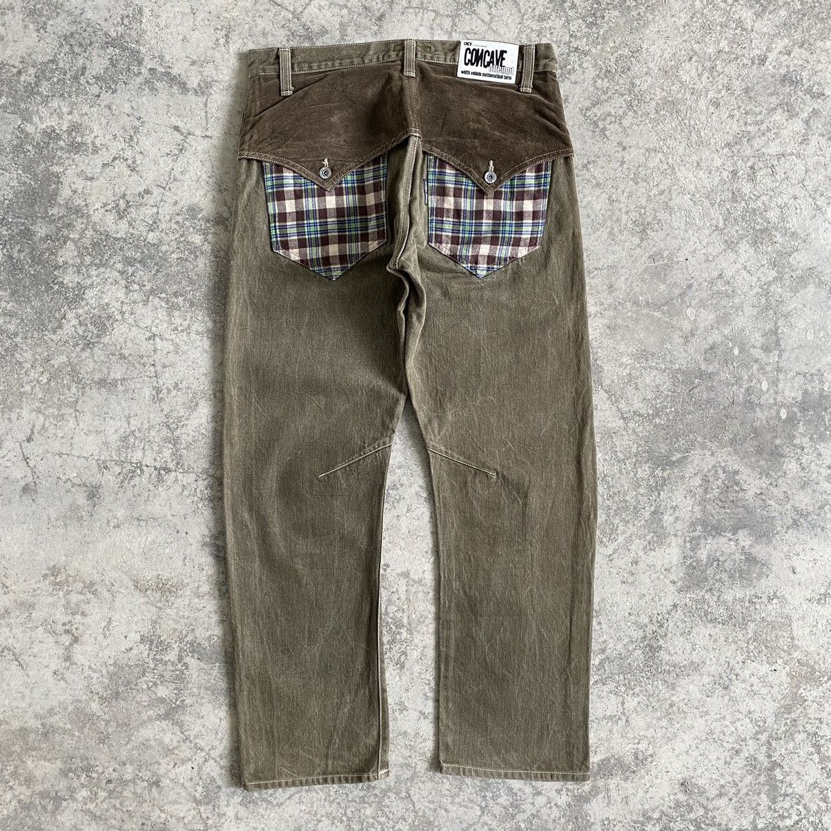 Designer Japanese Brand Concave Attempt Flap Pocket Tapered Leg Jeans Size US 33 - 2 Thumbnail