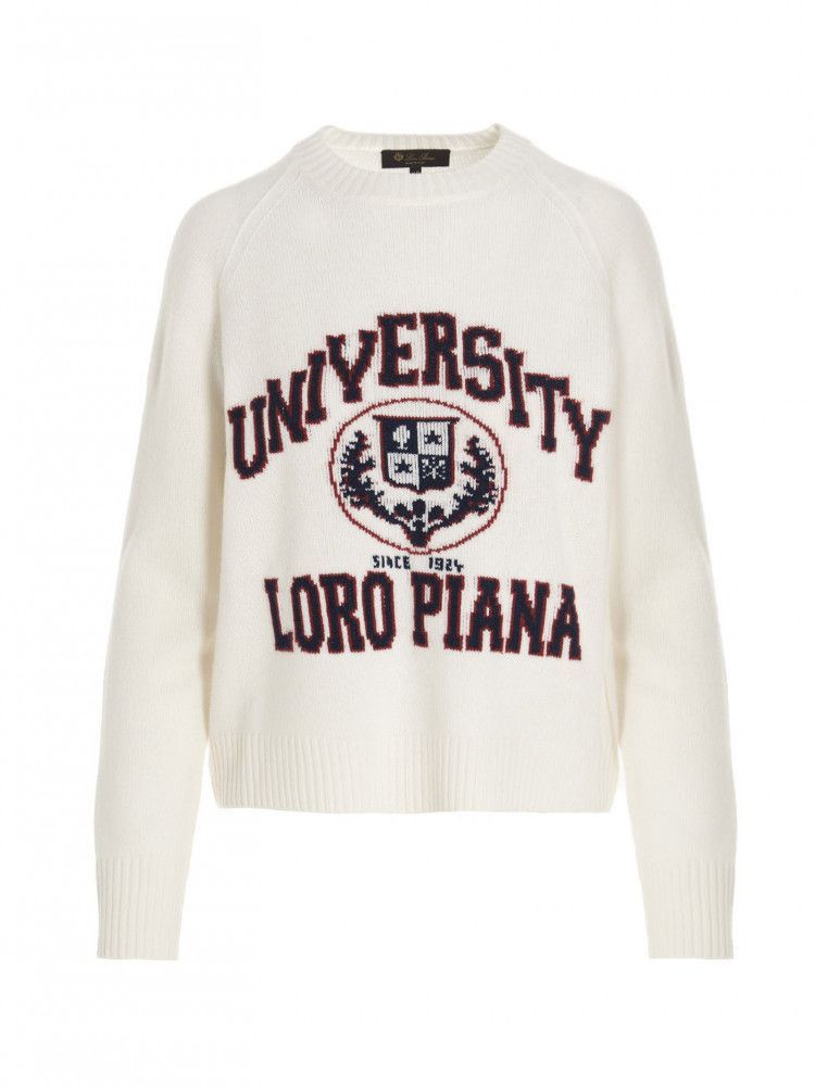 Loro Piana Ladies University Knitwear Cashmere in White Size M / US 6-8 / IT 42-44 - 1 Thumbnail