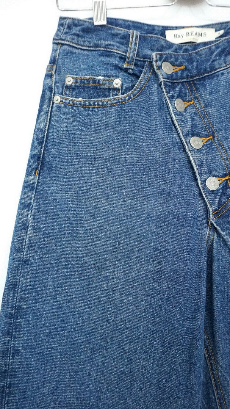 Beams Plus Rare🔥Vintage Japan RAY BEAMS Slanted Button Fly Jeans Size US 27 - 6 Thumbnail