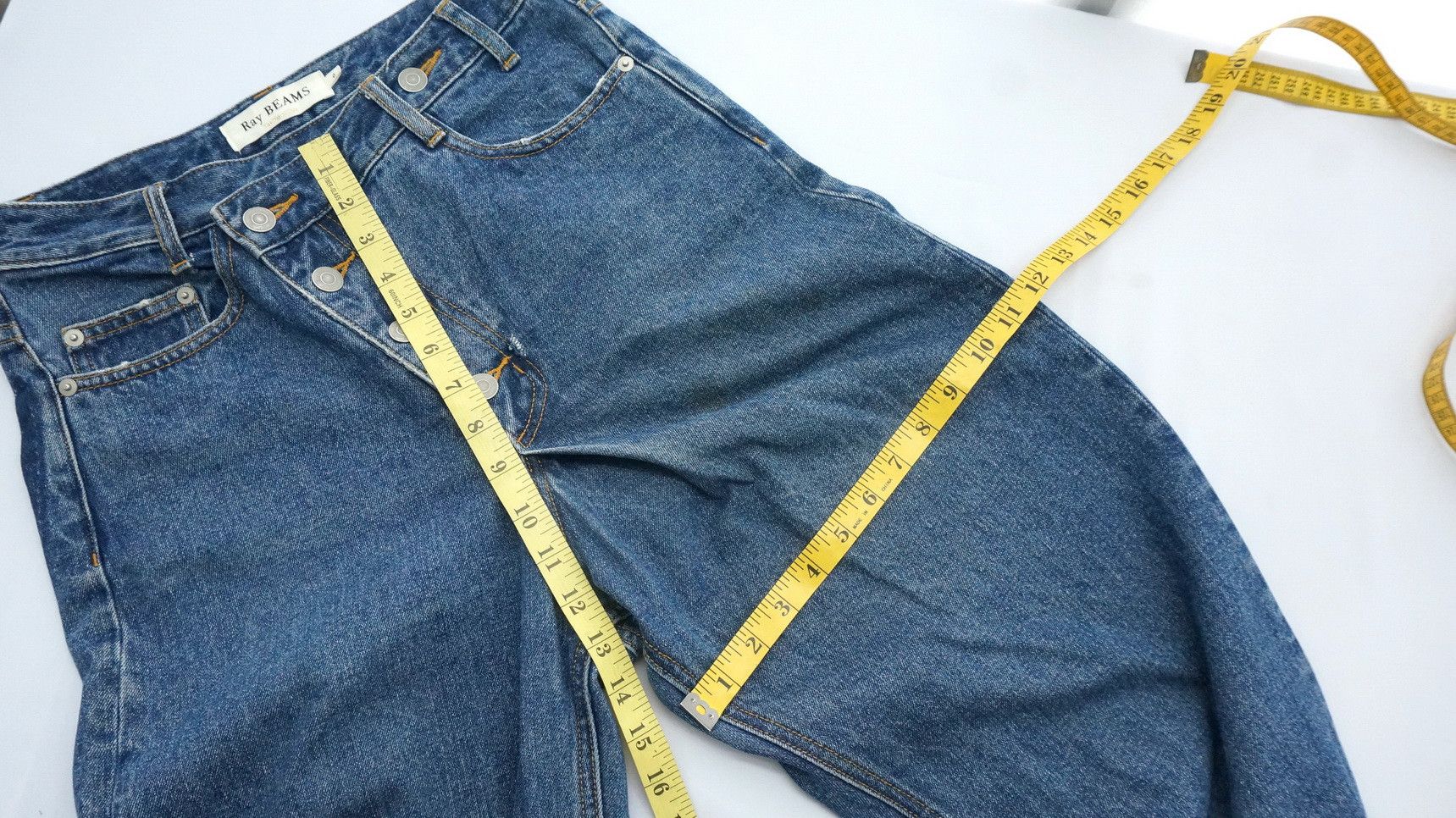 Beams Plus Rare🔥Vintage Japan RAY BEAMS Slanted Button Fly Jeans Size US 27 - 10 Thumbnail