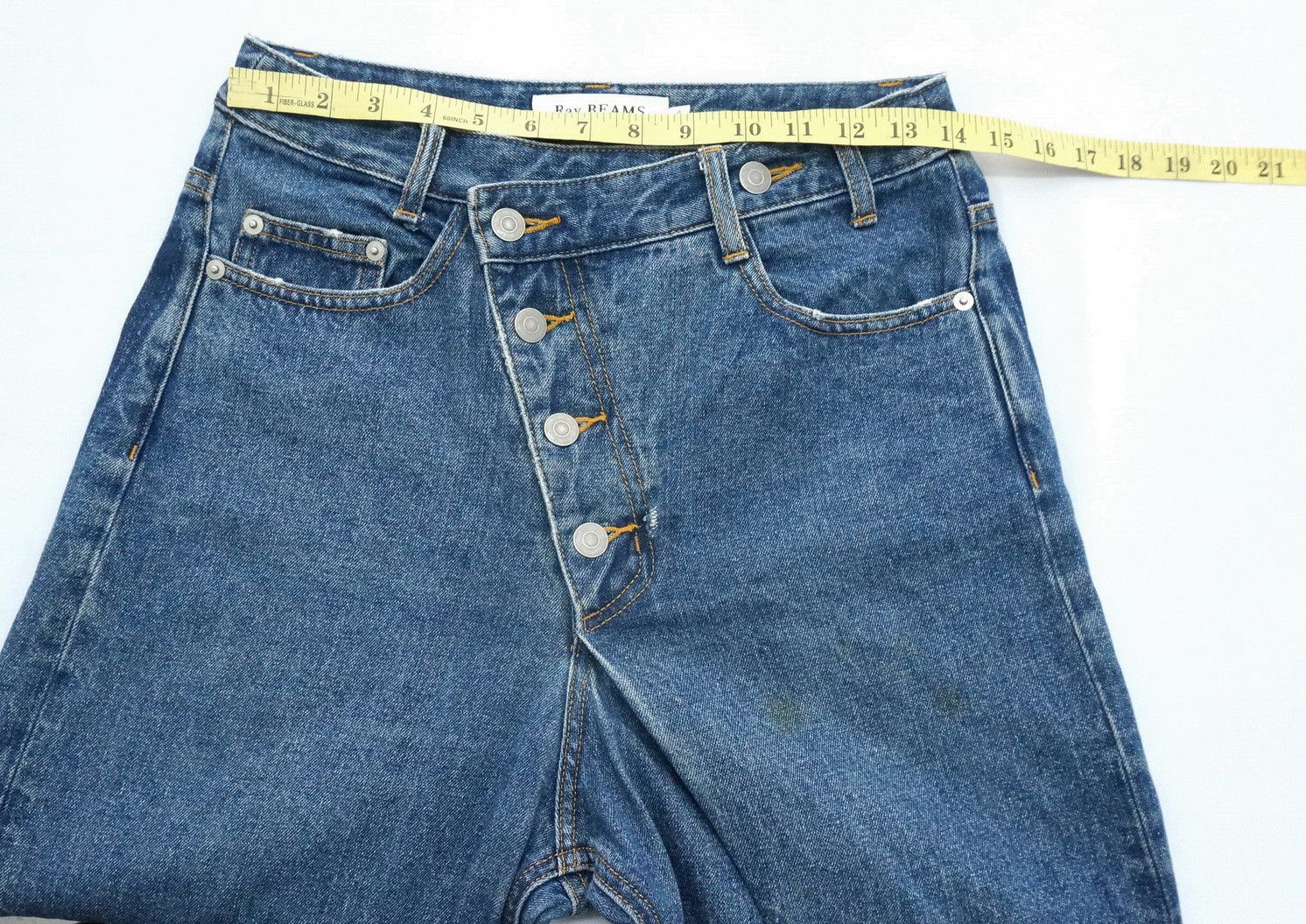 Beams Plus Rare🔥Vintage Japan RAY BEAMS Slanted Button Fly Jeans Size US 27 - 9 Thumbnail