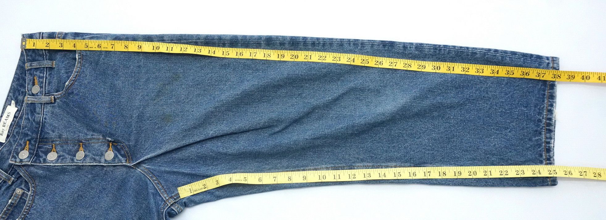 Beams Plus Rare🔥Vintage Japan RAY BEAMS Slanted Button Fly Jeans Size US 27 - 11 Thumbnail