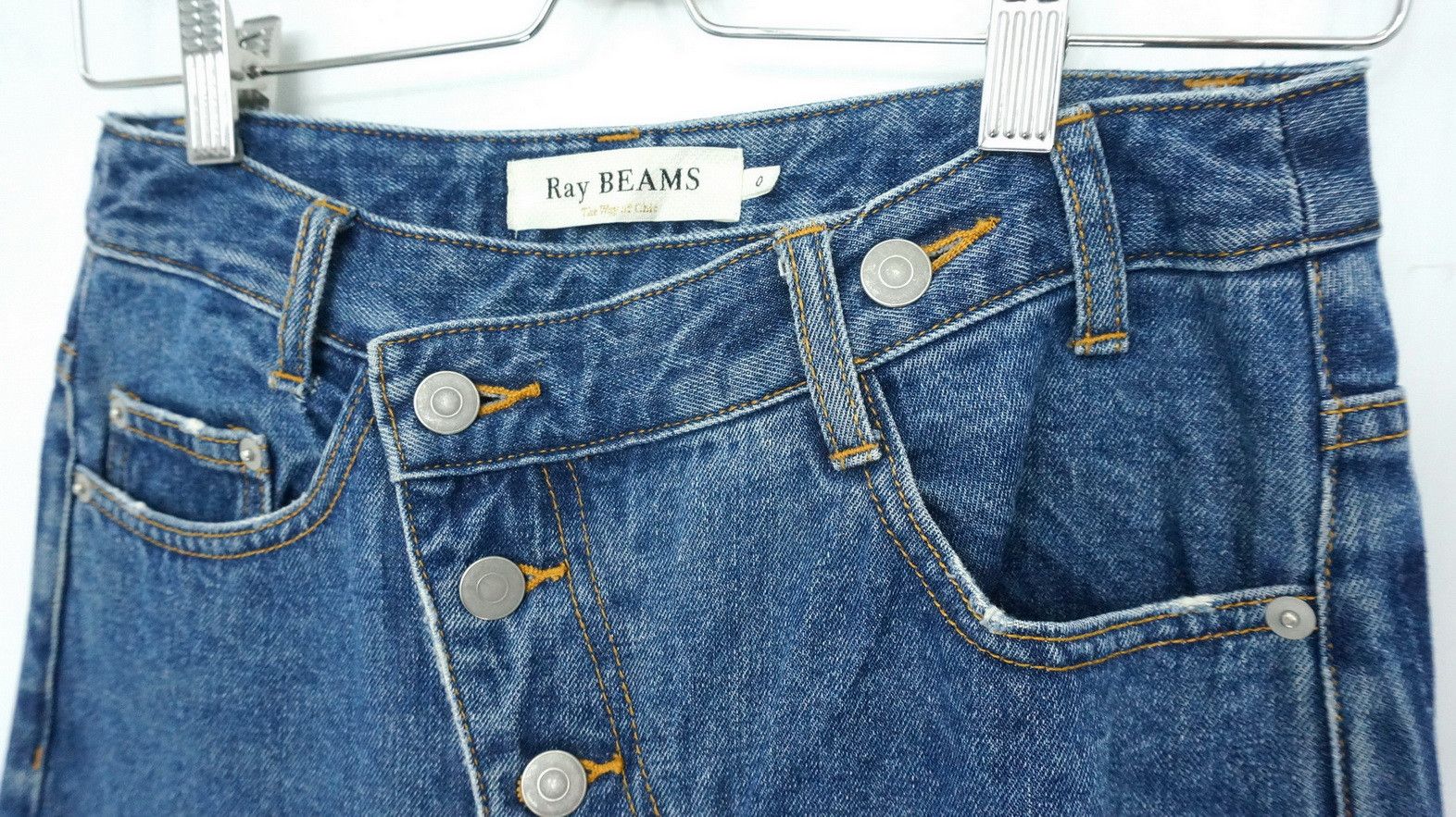 Beams Plus Rare🔥Vintage Japan RAY BEAMS Slanted Button Fly Jeans Size US 27 - 5 Thumbnail