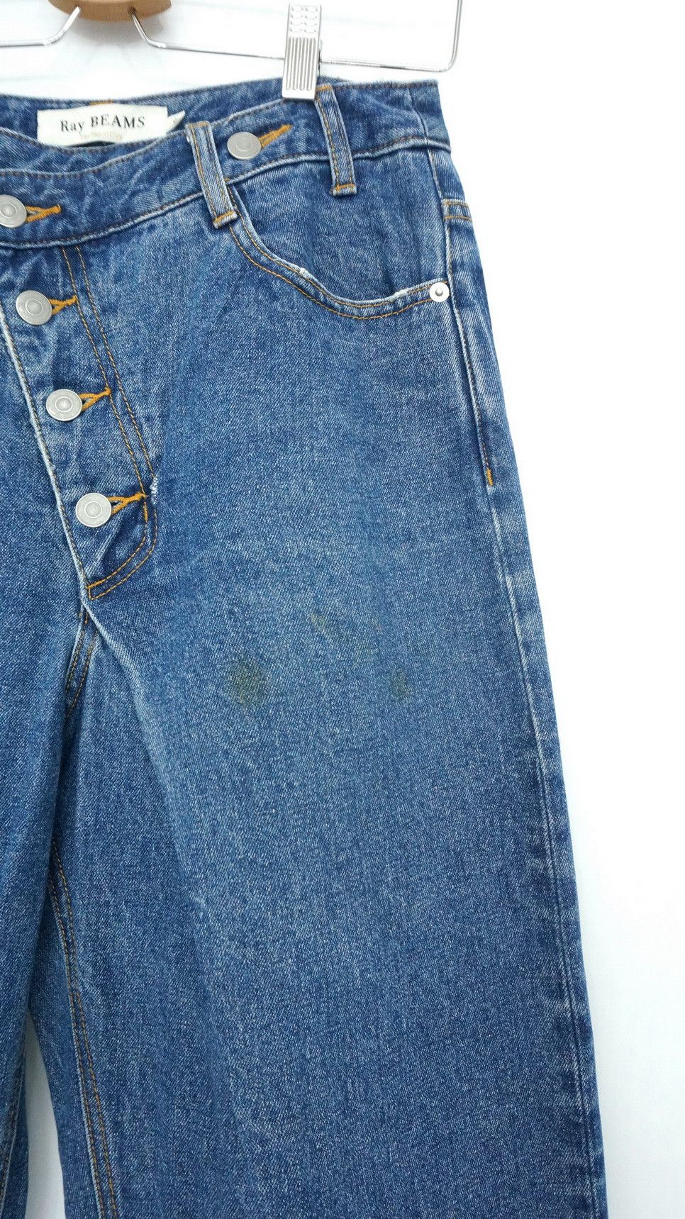 Beams Plus Rare🔥Vintage Japan RAY BEAMS Slanted Button Fly Jeans Size US 27 - 7 Thumbnail