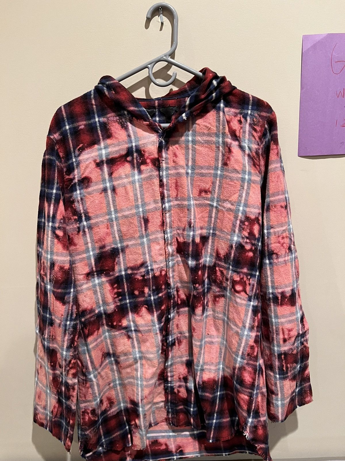 CLOT × Vlone Vlone x CLOT Bleached Hooded Flannel | Grailed