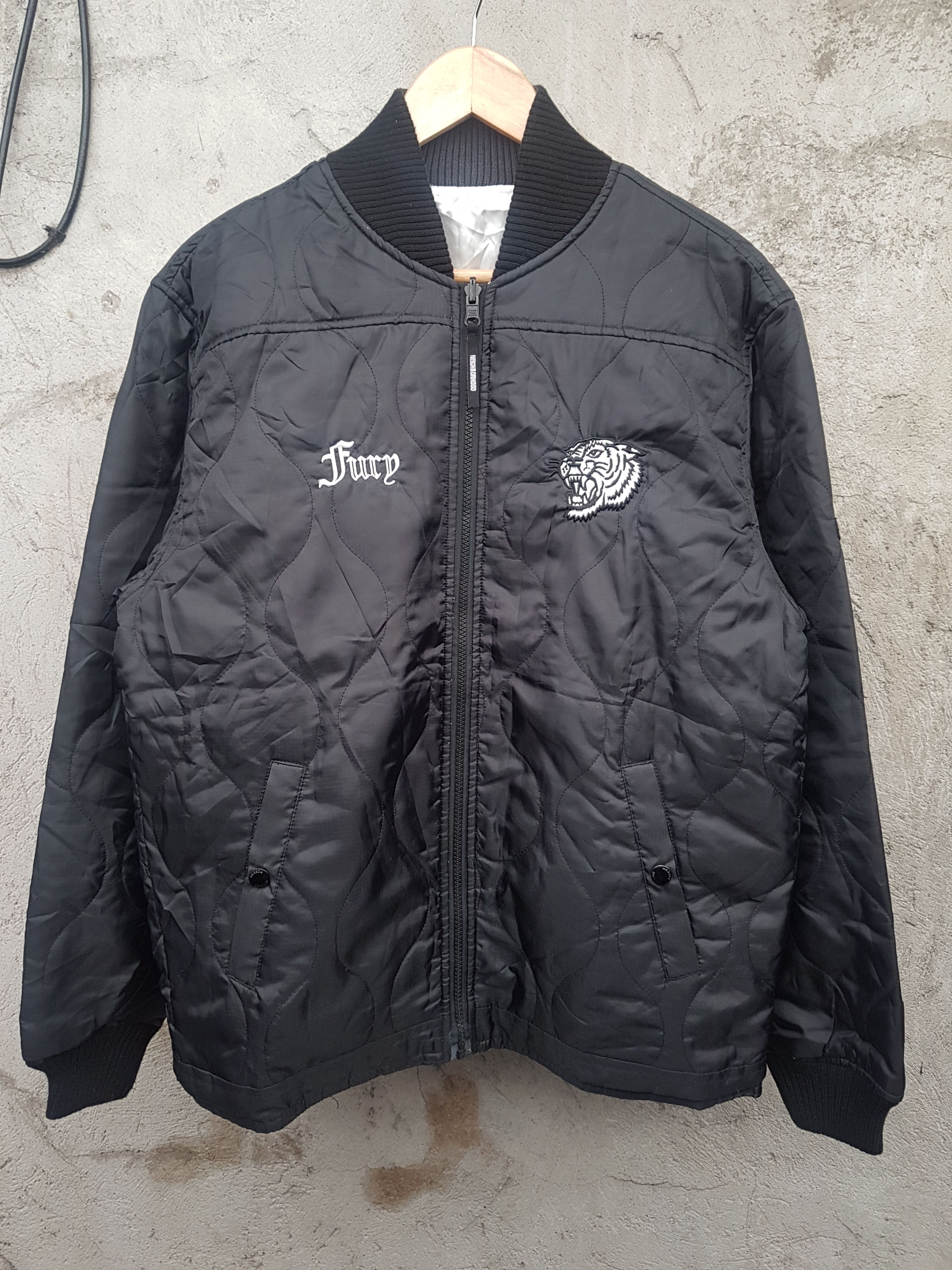 Pre-owned Neighborhood 10th Anniversary Reversible Bomber Jacket In Black