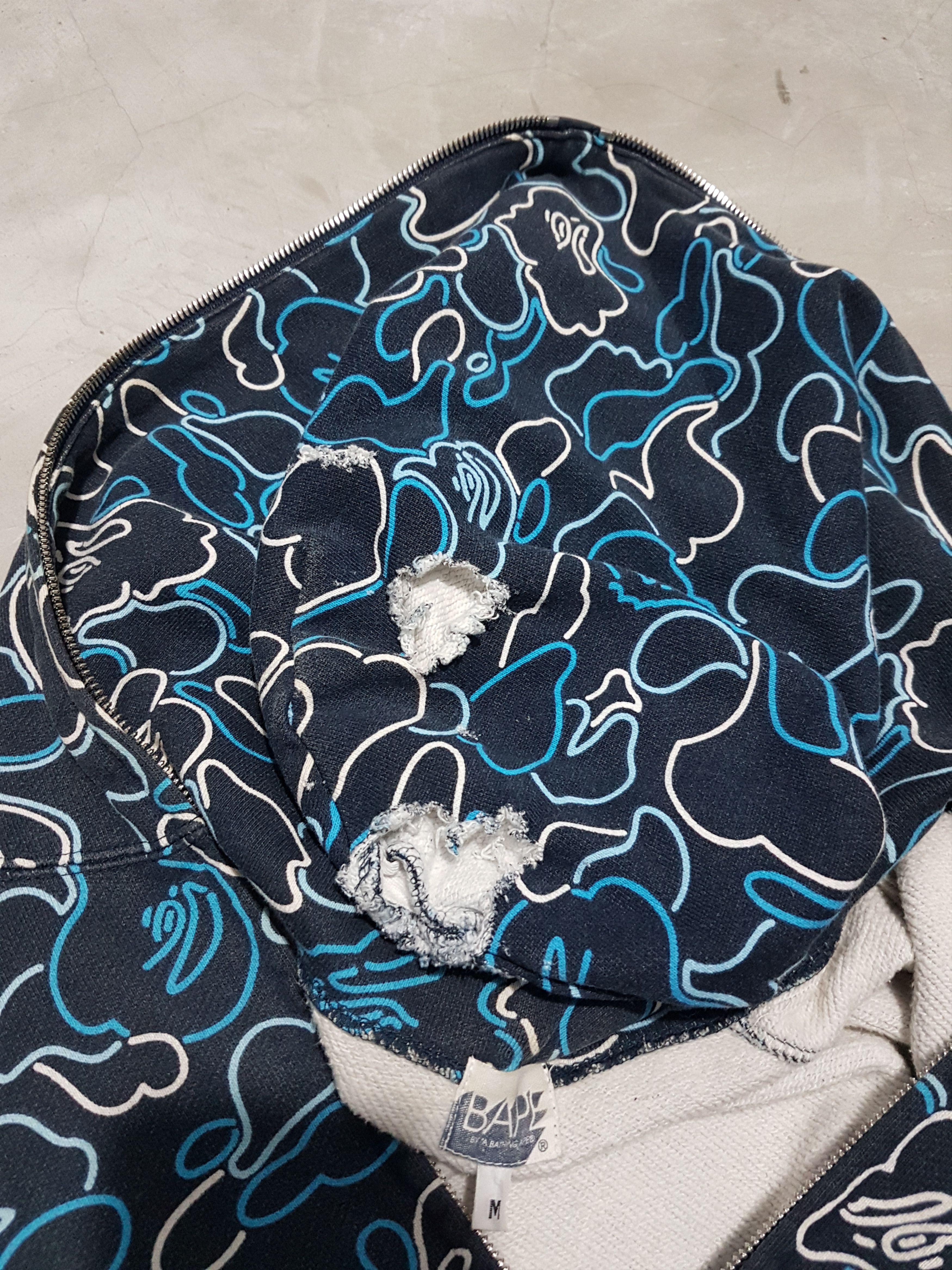 Bape OG Bape Glow In The Dark Pencil Camou Full Zip Hoodie 2006 Size US M / EU 48-50 / 2 - 14 Thumbnail
