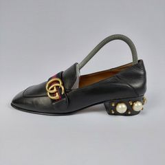 Gucci Mid-Heel Loafers 39.5 Suede Marmont Pumps GG-0502N-0140