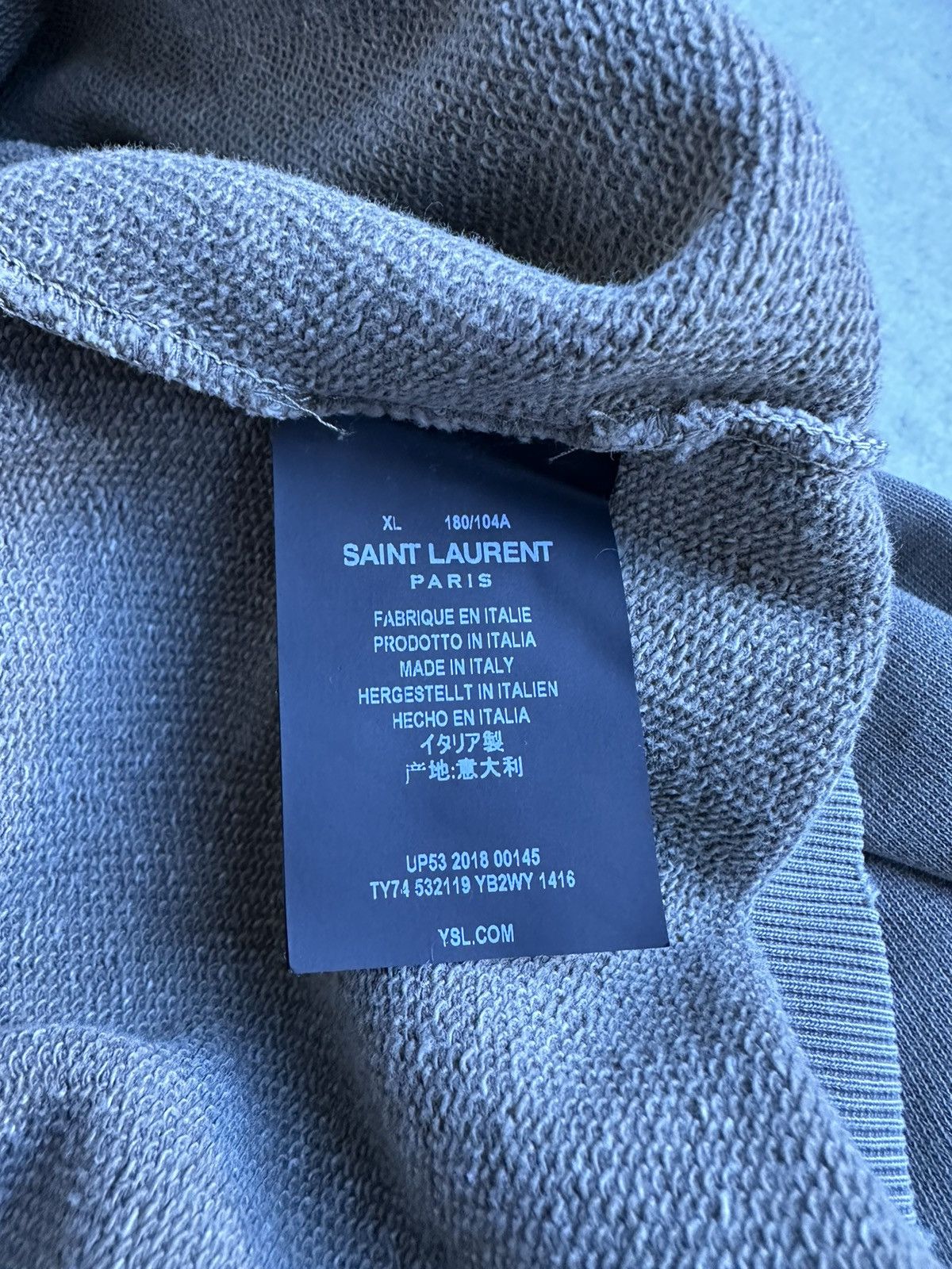 Saint Laurent Paris $890 Saint Laurent Rive Gauche logo hoodie XL olive green Size US XL / EU 56 / 4 - 12 Thumbnail