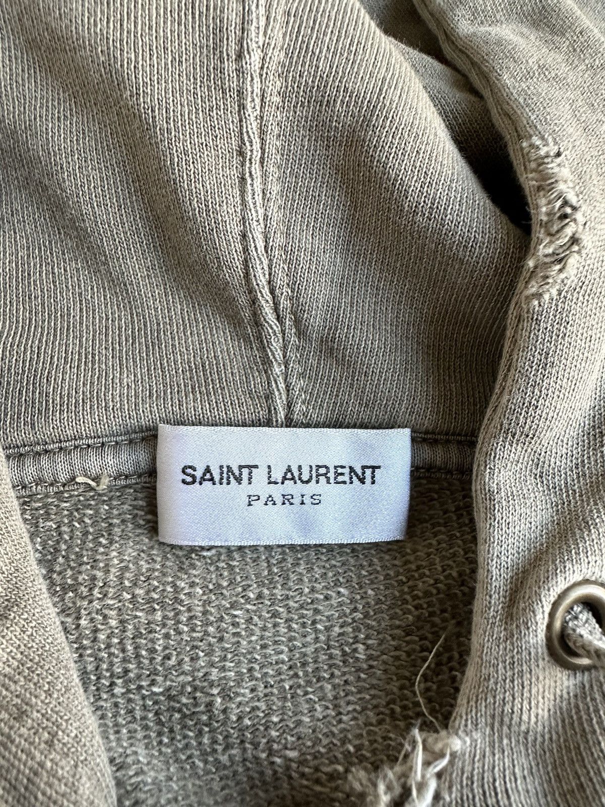 Saint Laurent Paris $890 Saint Laurent Rive Gauche logo hoodie XL olive green Size US XL / EU 56 / 4 - 11 Thumbnail