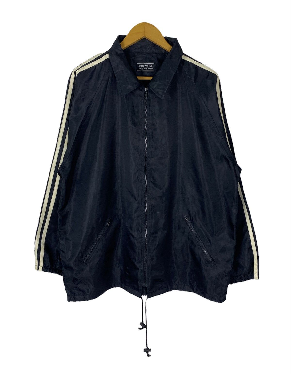 Vintage Japanese Brand Three Stripe Windbreaker