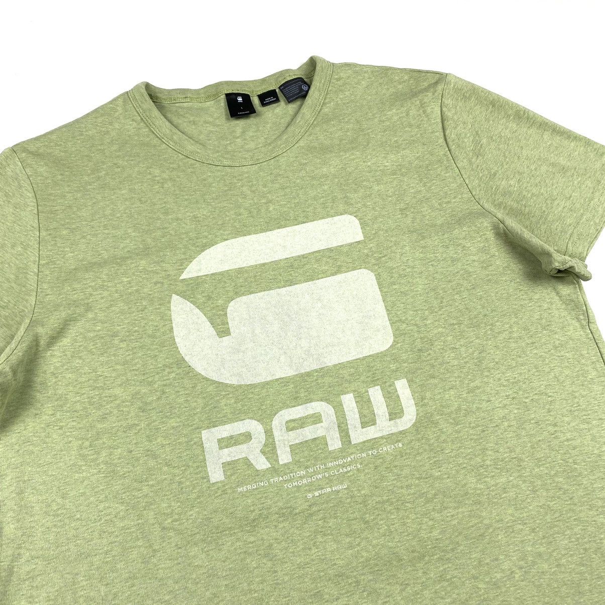 G-Star Beautiful G Star Raw T Shirt Y2K Green Tee Size US L / EU 52-54 / 3 - 3 Thumbnail