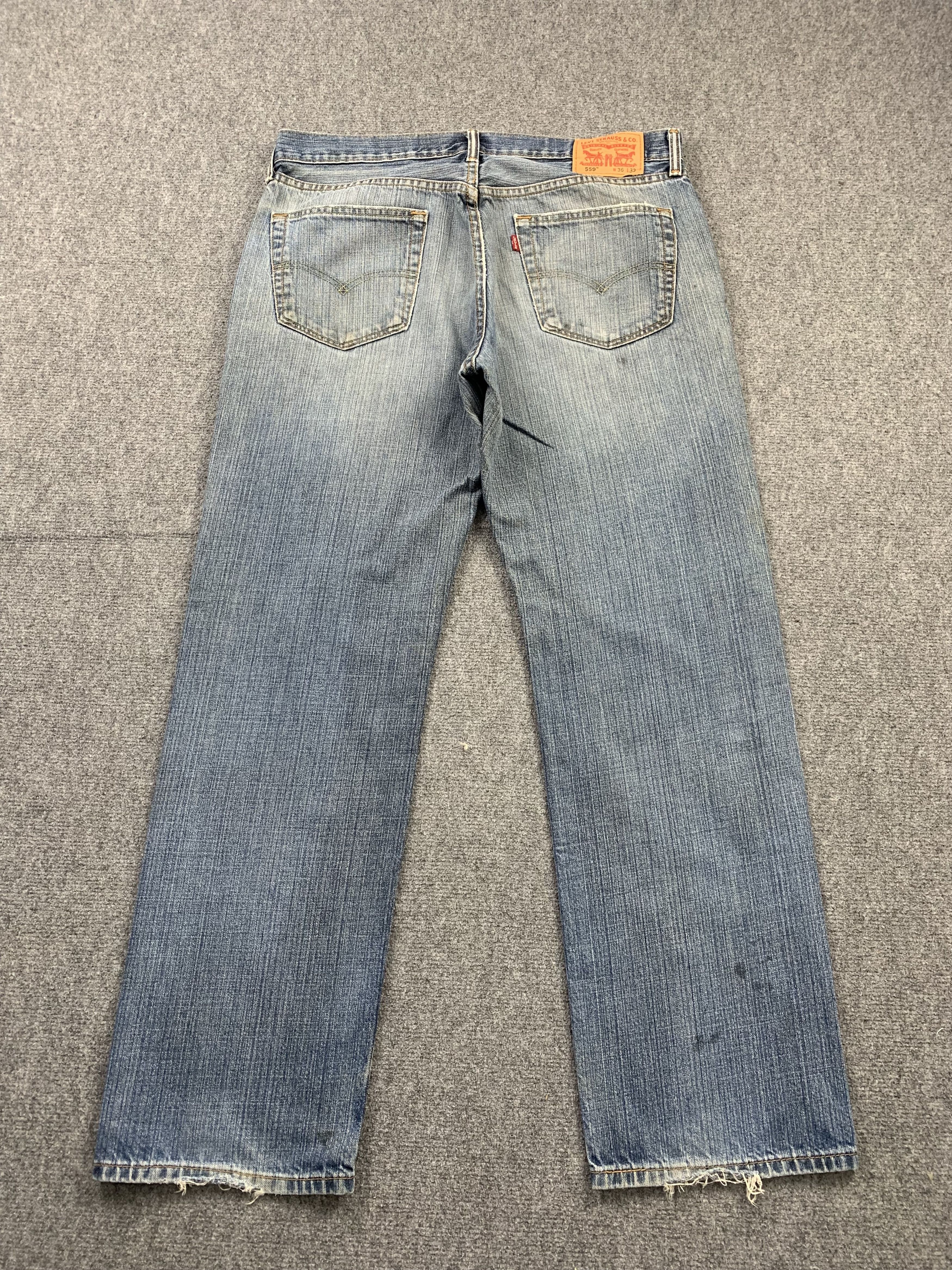 Levi's Vintage Levis 559 Faded Blue Jeans DP2173 Size US 37 - 3 Thumbnail