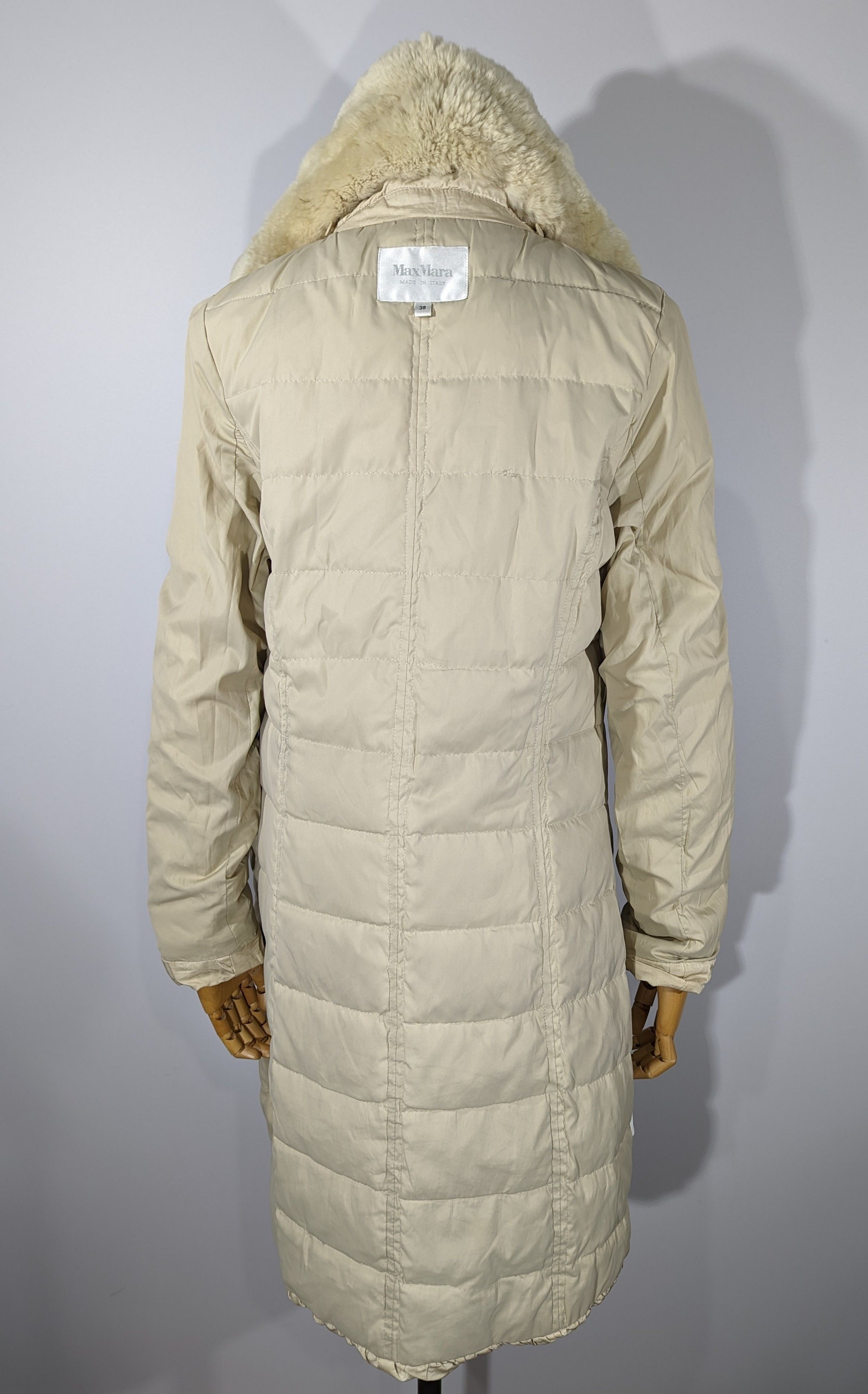 Max Mara Max Mara Womens Down Coat Jacket Made In Italy White Beige Size S / US 4 / IT 40 - 21 Thumbnail