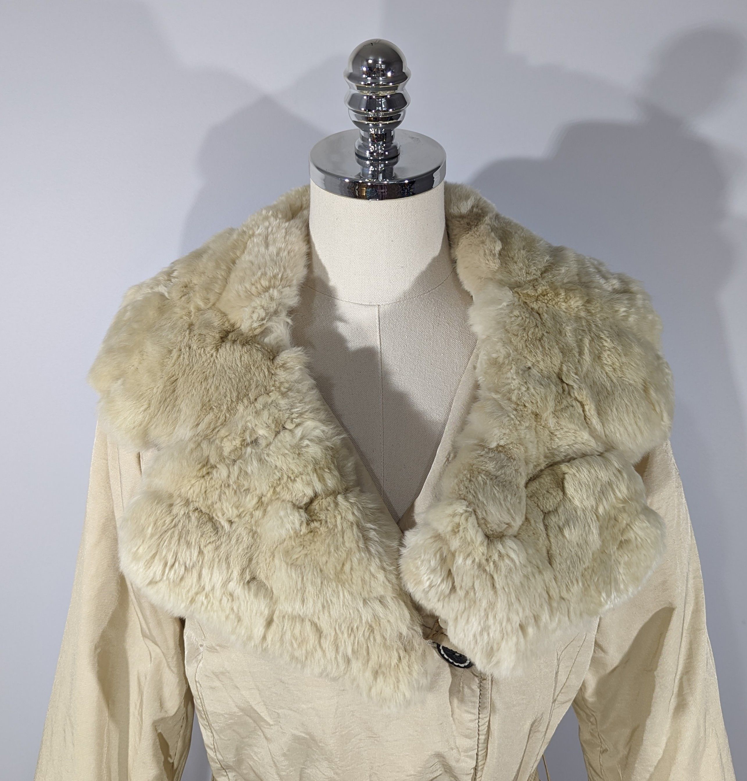 Max Mara Max Mara Womens Down Coat Jacket Made In Italy White Beige Size S / US 4 / IT 40 - 3 Thumbnail