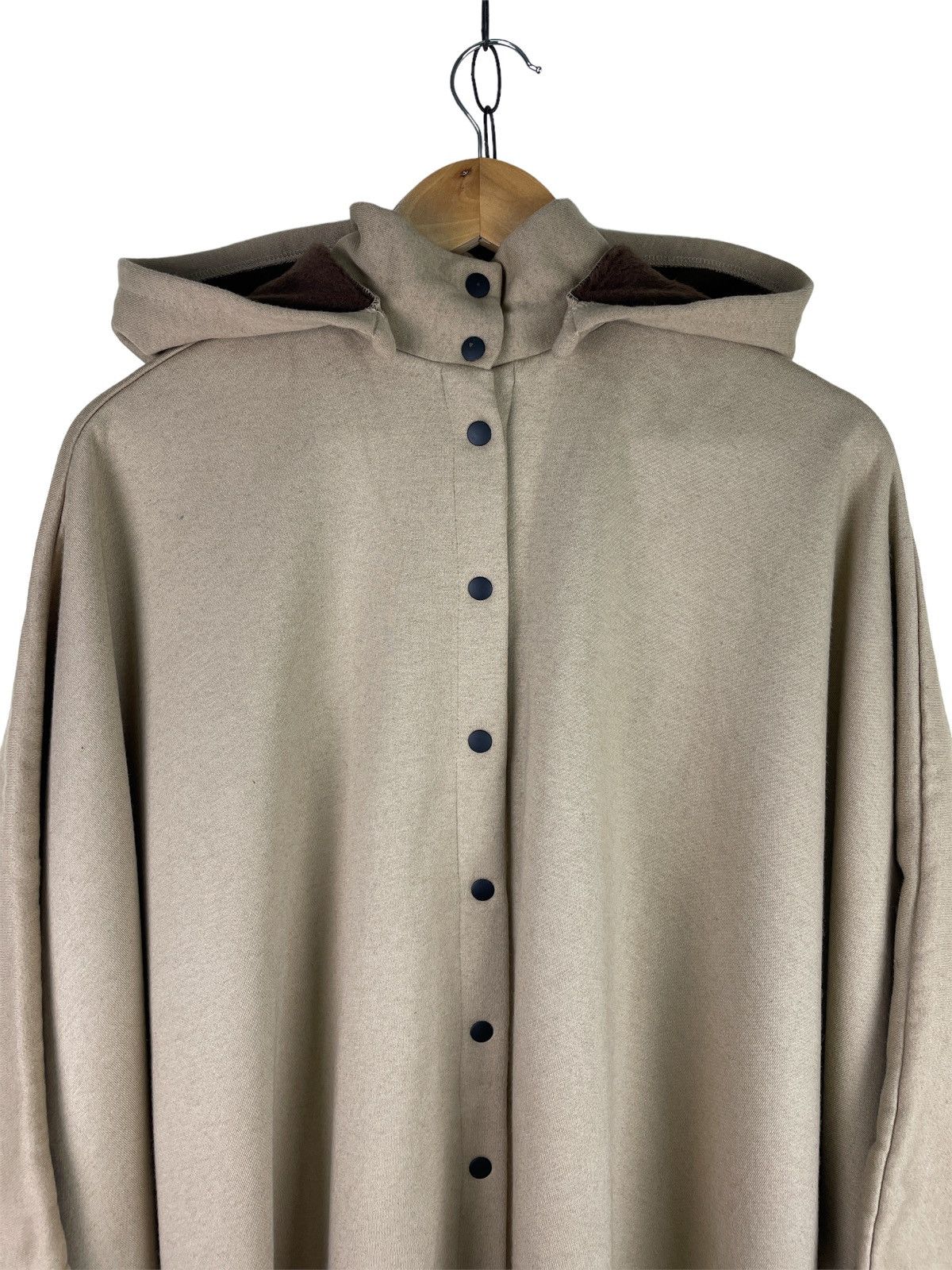 Norma Kamali Women’s Cotton Blend Poncho Detachable Hood Cape Size M / US 6-8 / IT 42-44 - 2 Thumbnail