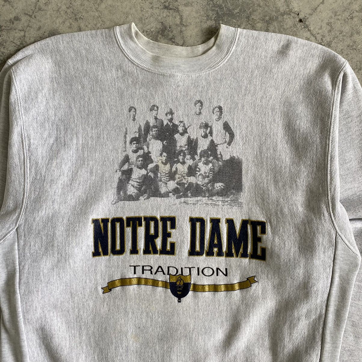 Vintage Vintage Notre Dame Tradition Thick Cotton Sweatshirt Size US XL / EU 56 / 4 - 2 Thumbnail