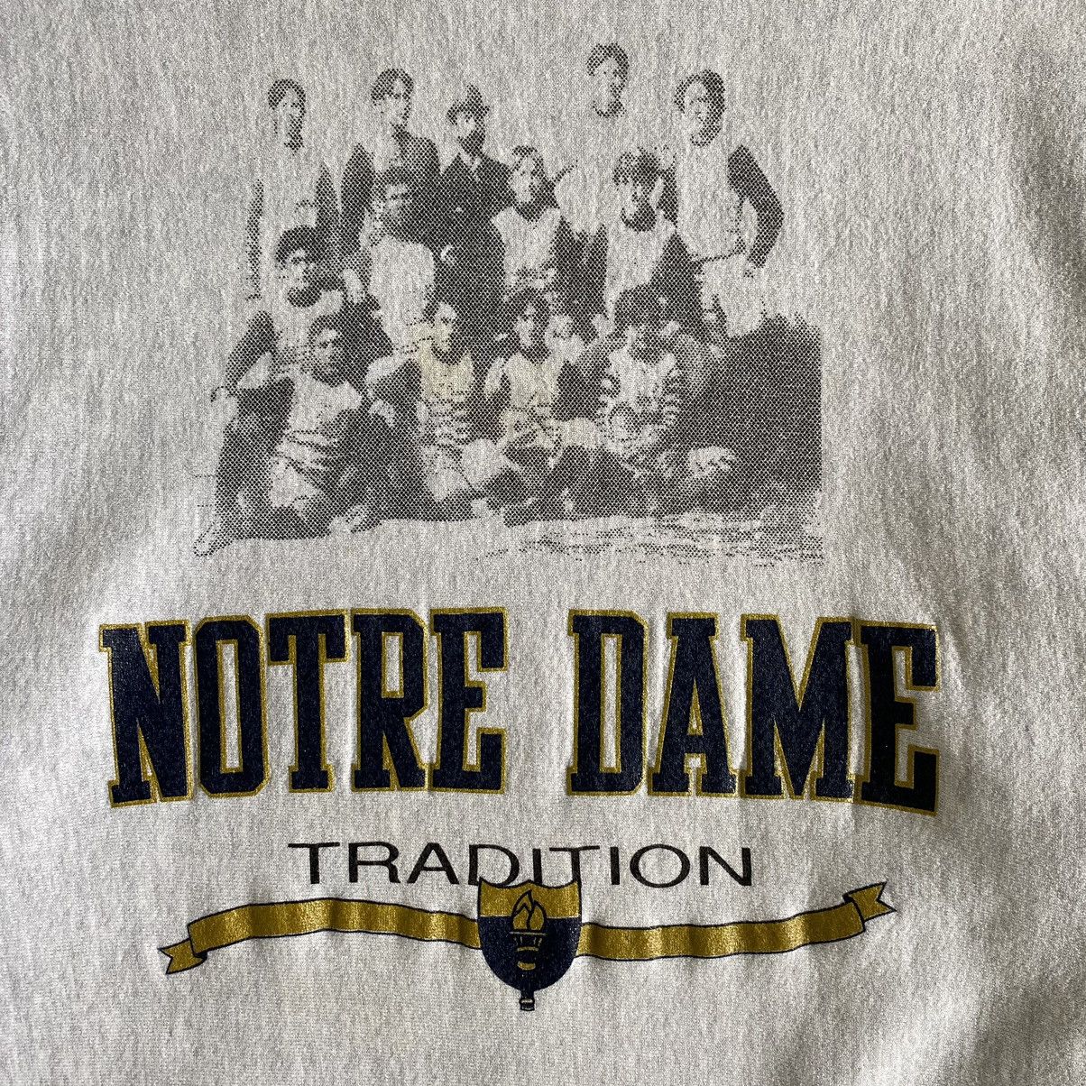 Vintage Vintage Notre Dame Tradition Thick Cotton Sweatshirt Size US XL / EU 56 / 4 - 3 Thumbnail