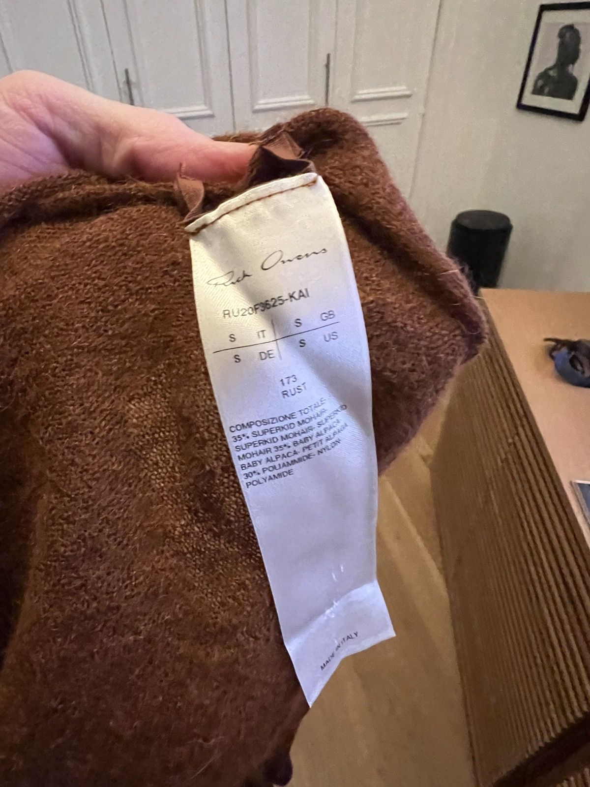Rick Owens Rick owens sz S superkid wool knit performa rust color Size US S / EU 44-46 / 1 - 6 Thumbnail