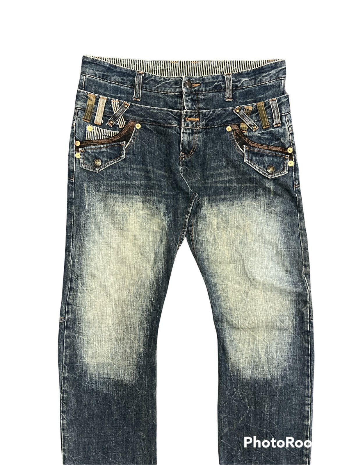 Japanese Brand Japanese Brand Distressed Washer Kurt Kobain Double Waist Size US 30 / EU 46 - 4 Thumbnail