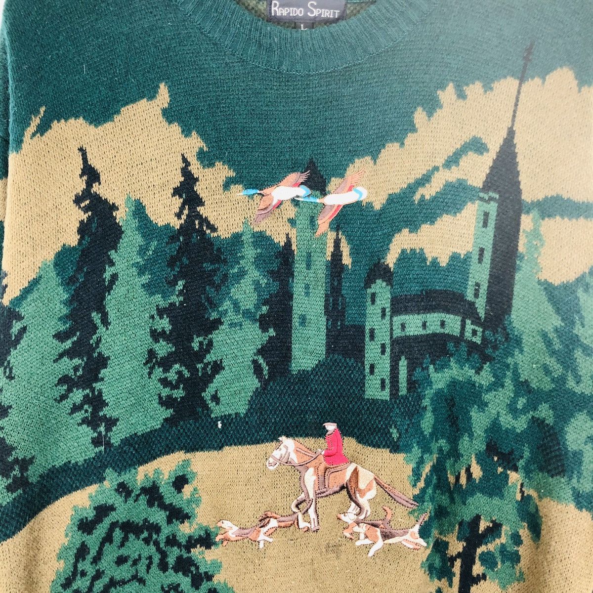 Vintage RARE!!! Rapido Spirit Riding Horse Cowboy Knitwear Size US L / EU 52-54 / 3 - 3 Thumbnail